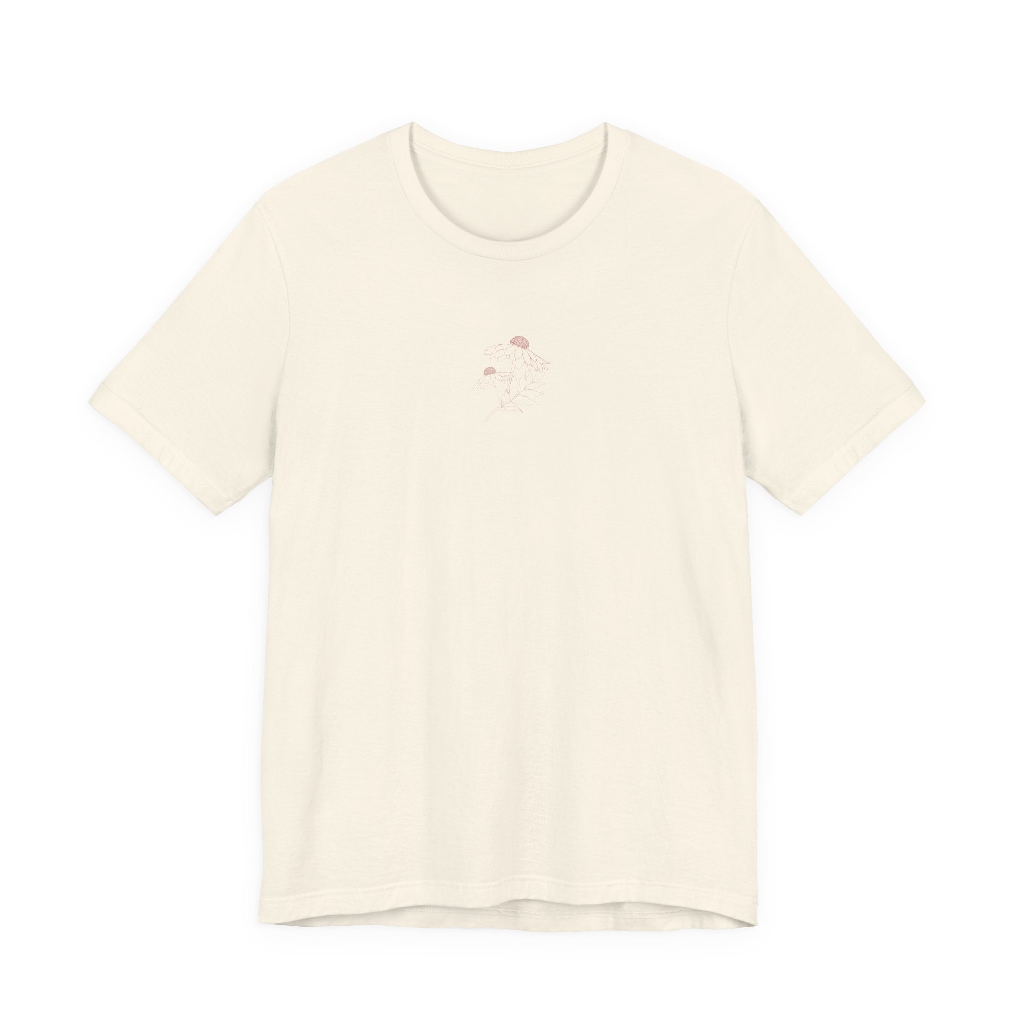 Minimal Tiny Rose T-Shirt — Subtle Chest Floral Tee – Bamerix