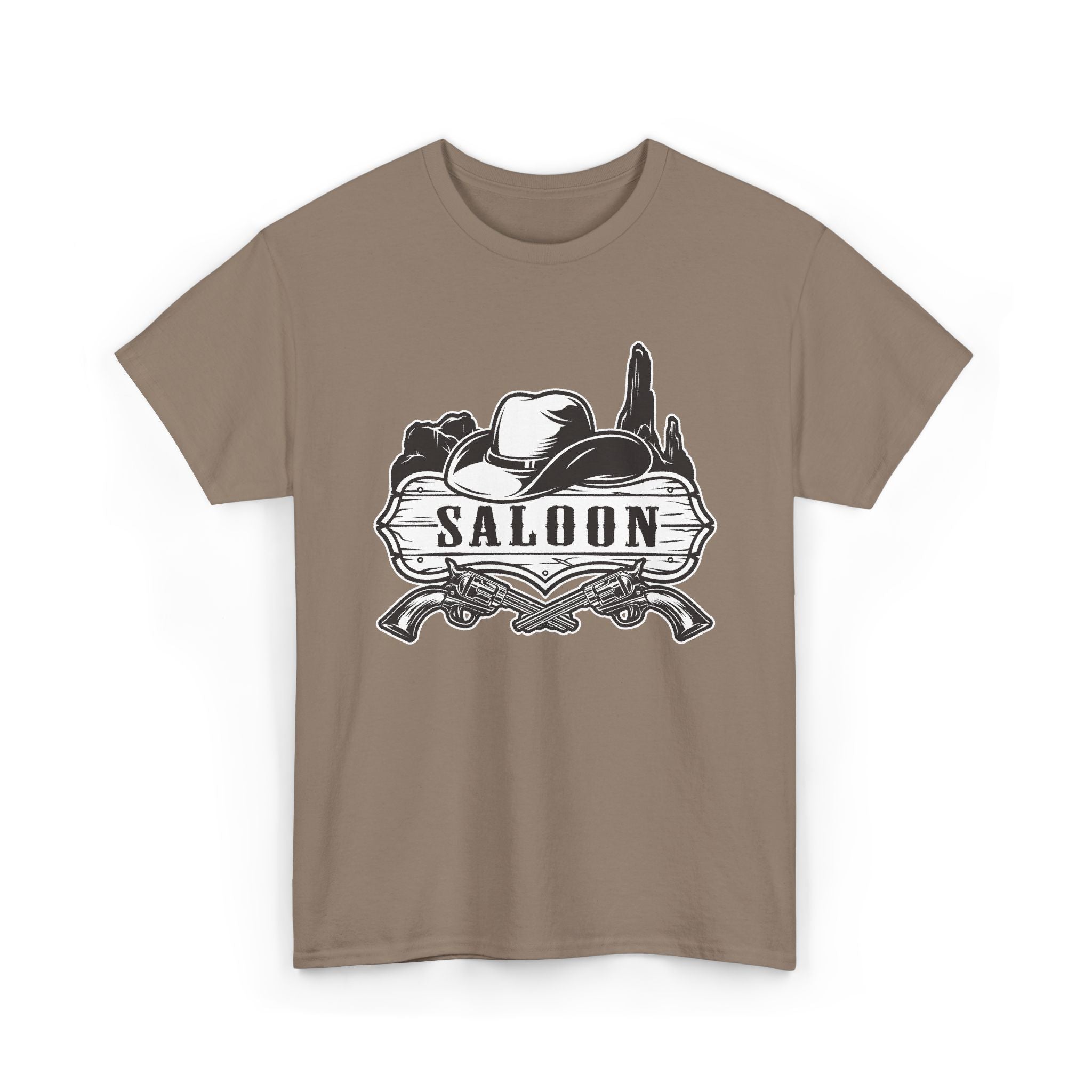 Saloon Vintage Western T-Shirt — Cowboy Hat & Desert Graphic – Bamerix