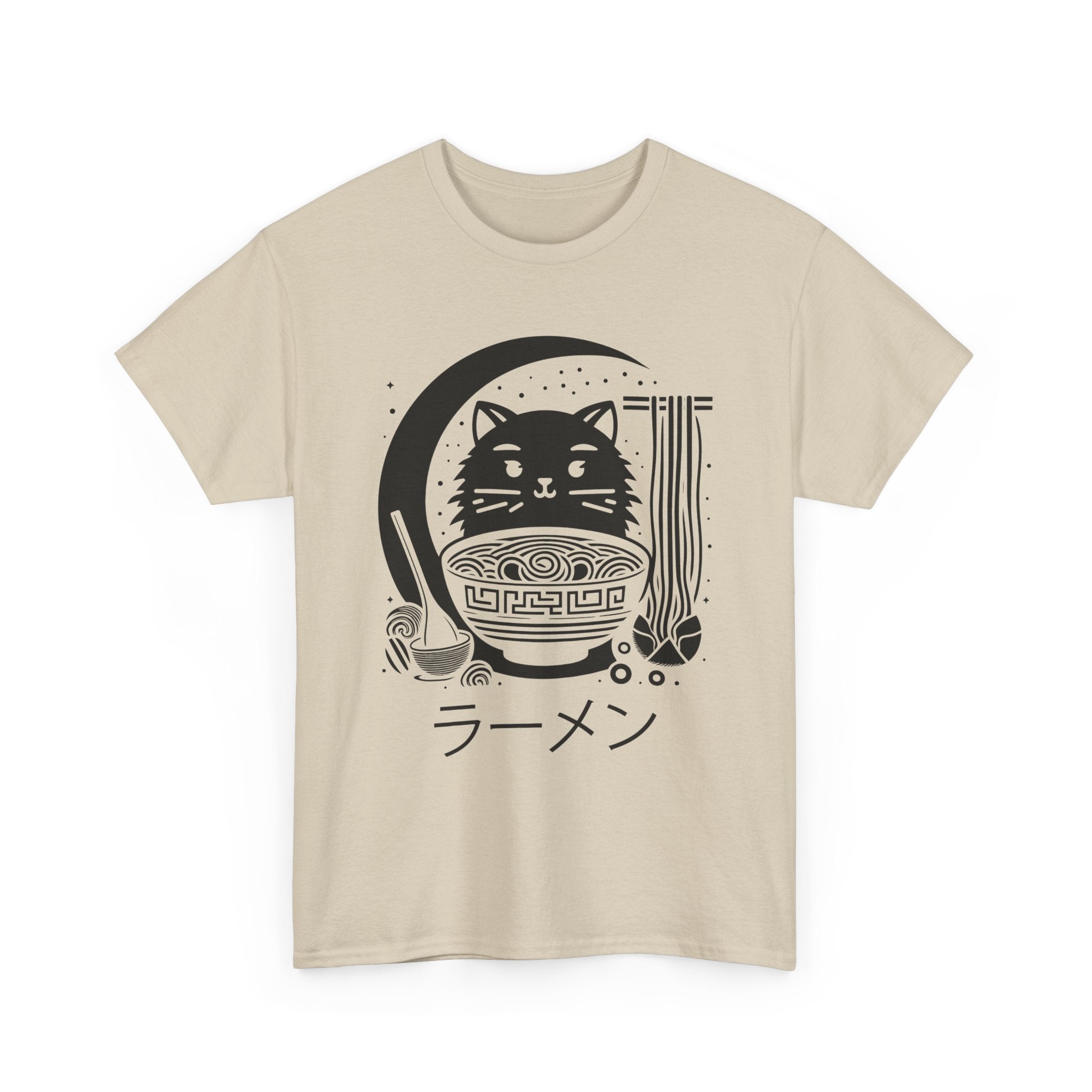 Playful Cat Ramen Unisex Heavy Cotton Tee – Bamerix