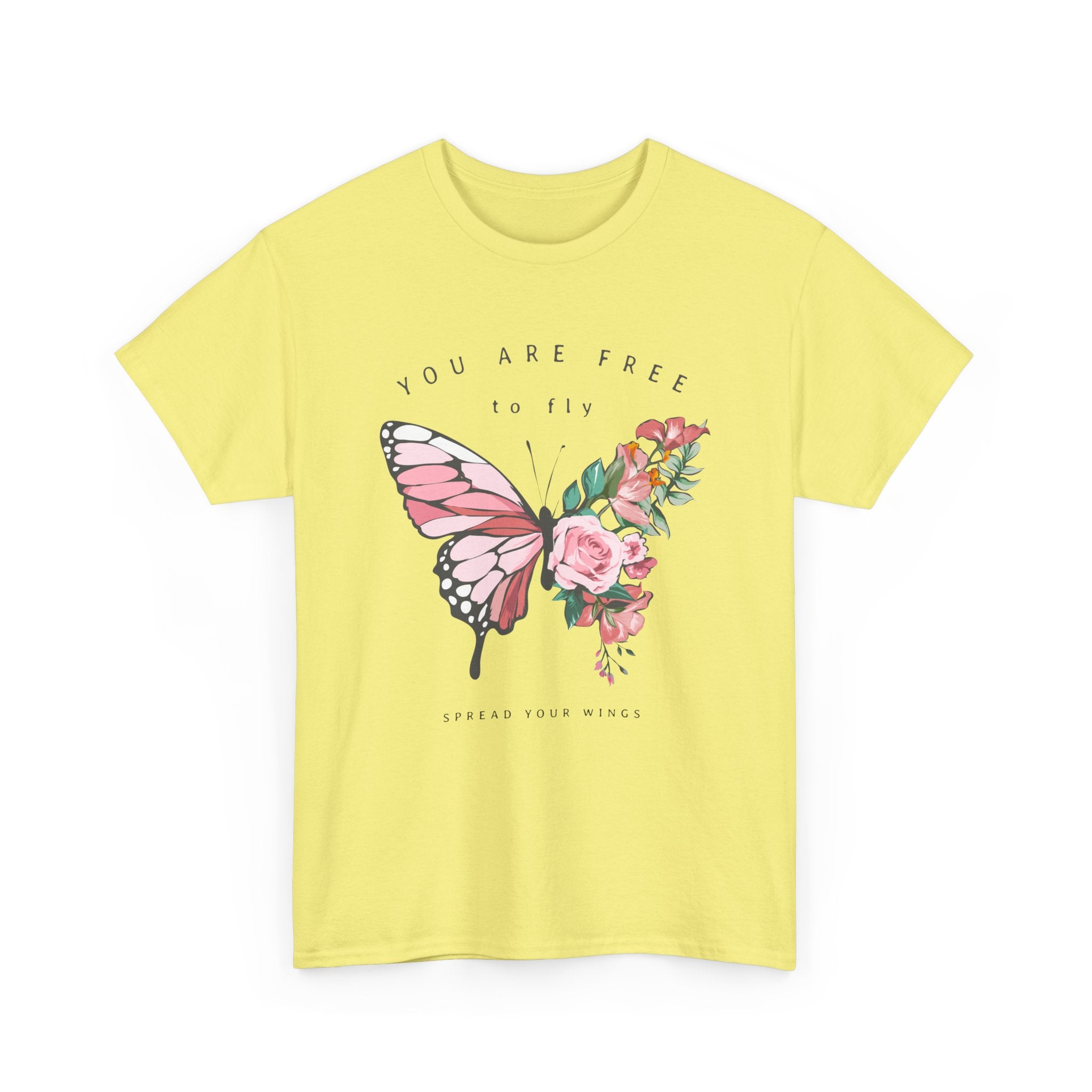 Butterfly Floral Inspirational T-Shirt – Bamerix