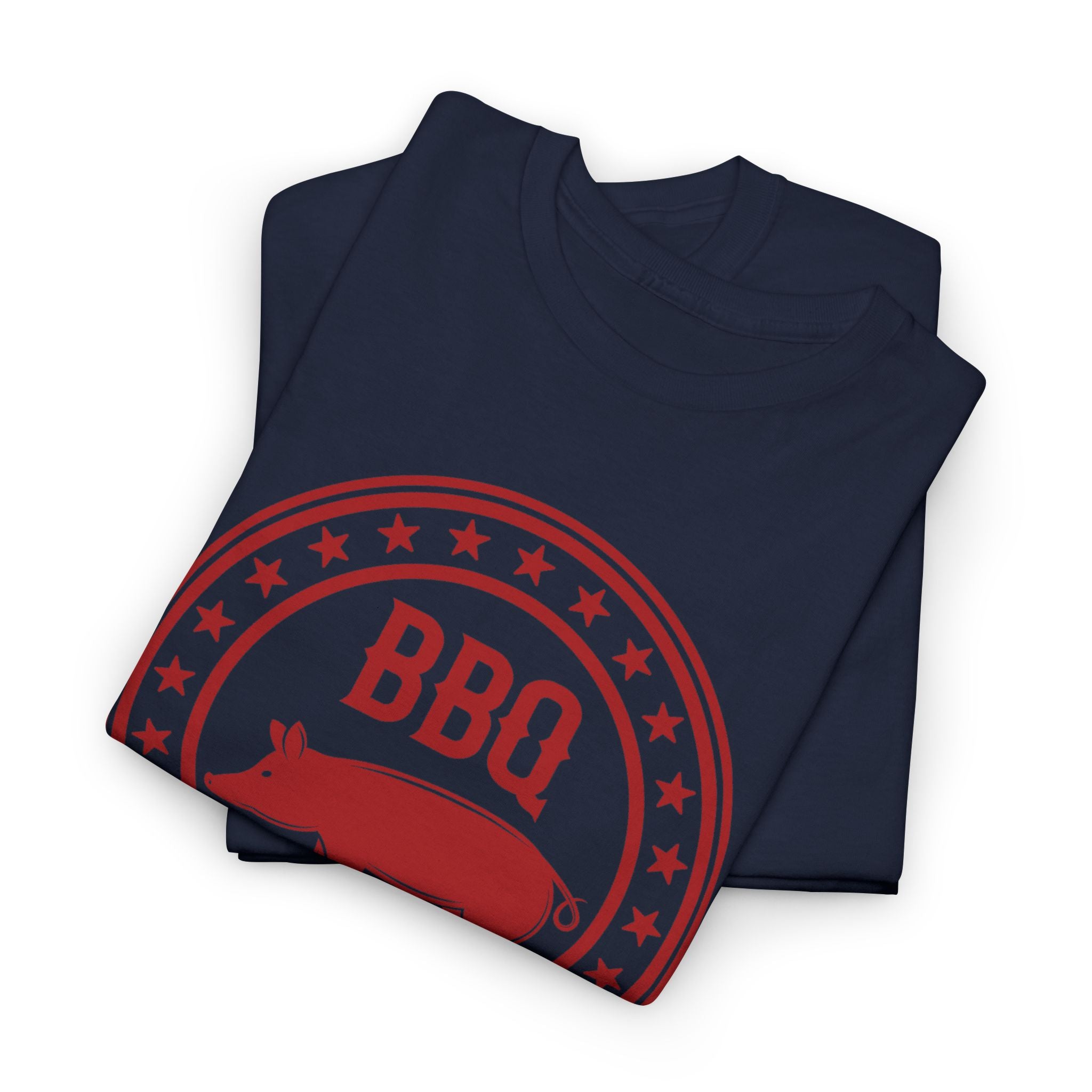 BBQ Pig Logo T-Shirt — Vintage Red Barbecue Grill Tee