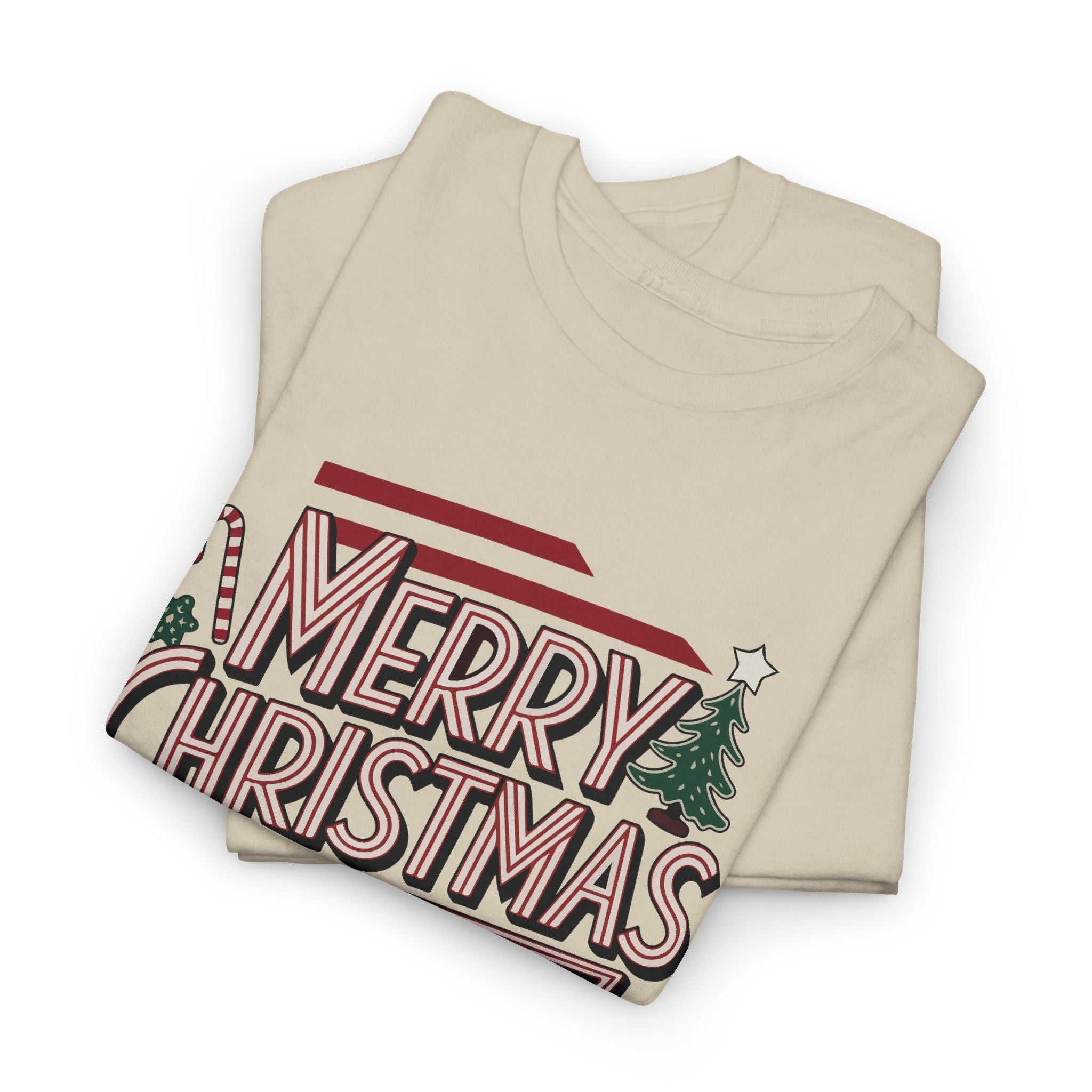 Merry Christmas Unisex Heavy Cotton Tee,  Christmas Apparel – Bamerix