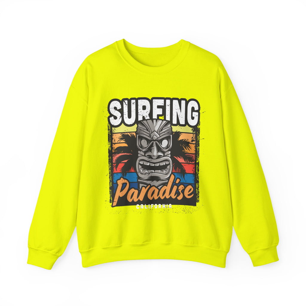 Surfing Paradise Crewneck Sweatshirt  Tiki Surf California Beach  – Bamerix