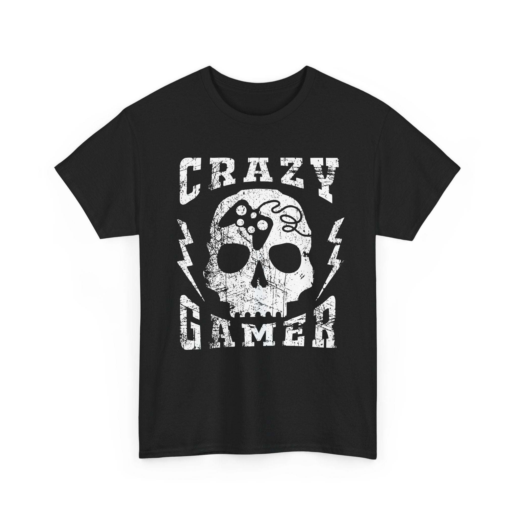 Crazy Gamer T-Shirt — Skull Controller Retro Gaming Tee – Bamerix