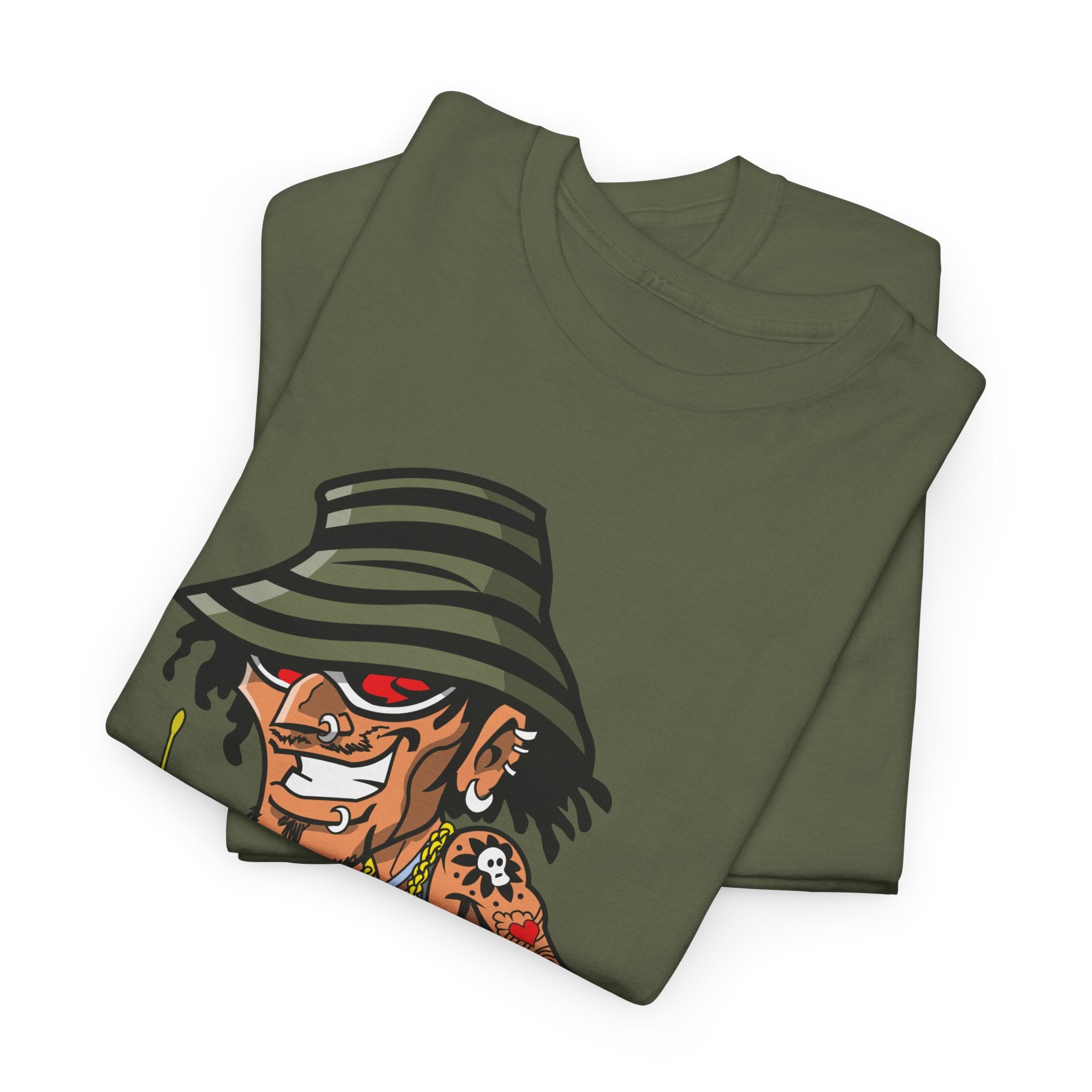 Drummer Cartoon Tee – Funky Cartoon Drummer Graphic T-Shirt – Bamerix