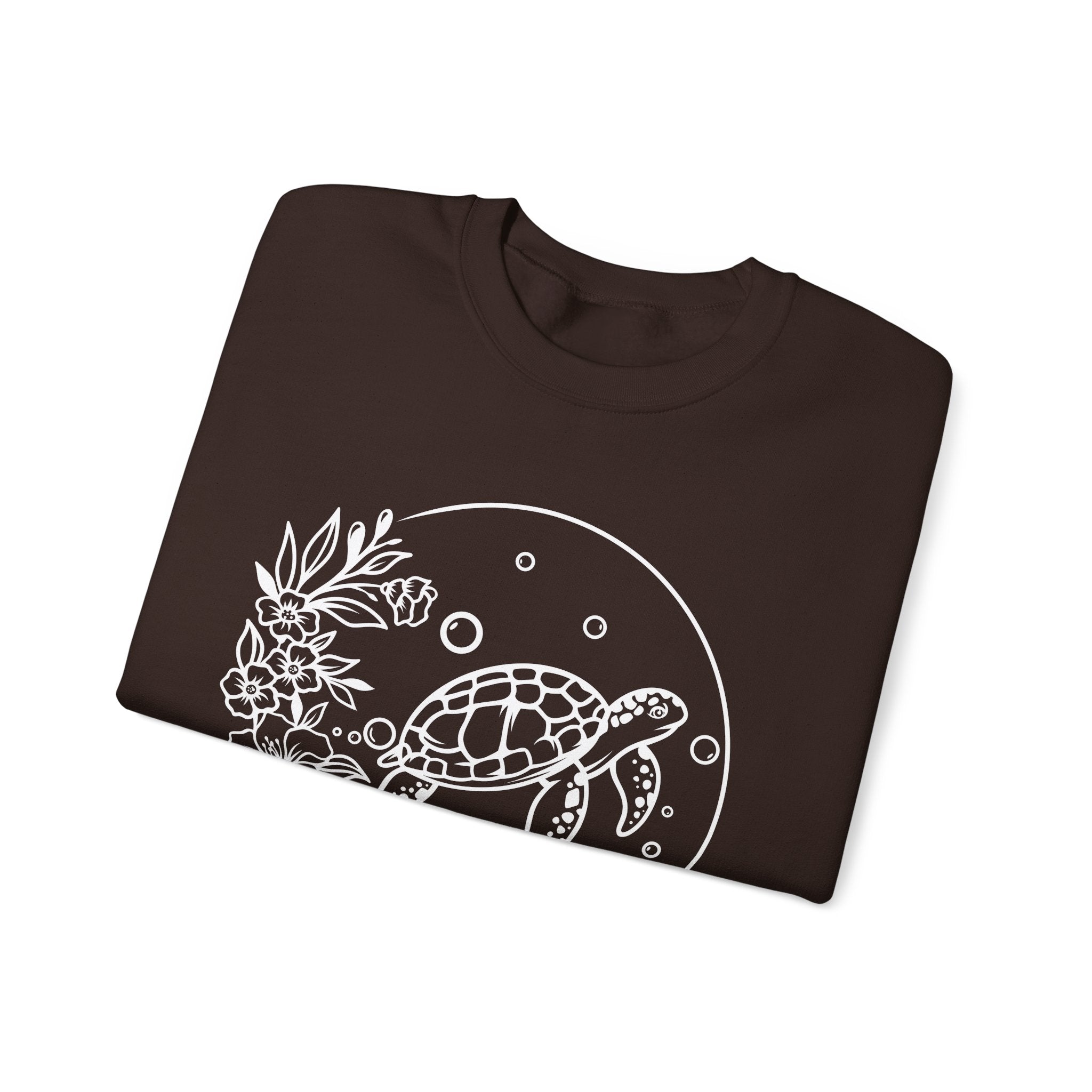 Sea Turtle Floral Crewneck Sweatshirt  Moonlit Ocean Turtle Graphic – Bamerix