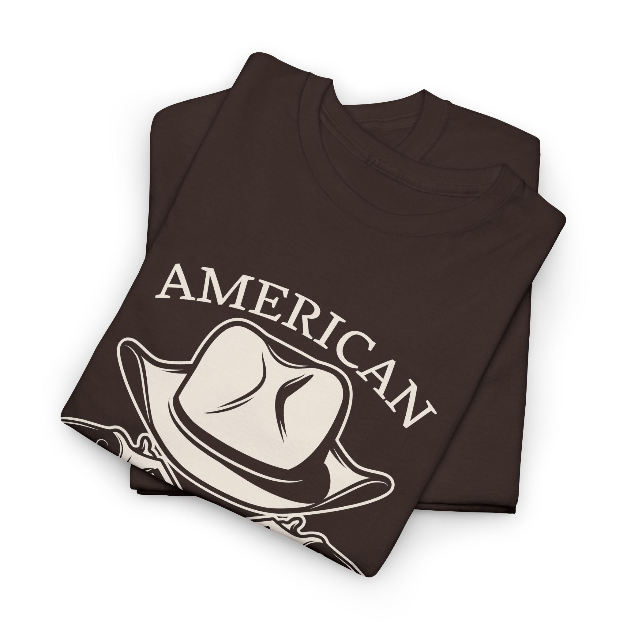 American Cowboy T-Shirt – Vintage Western Hat & Crossed Pistols Graphic– Bamerix
