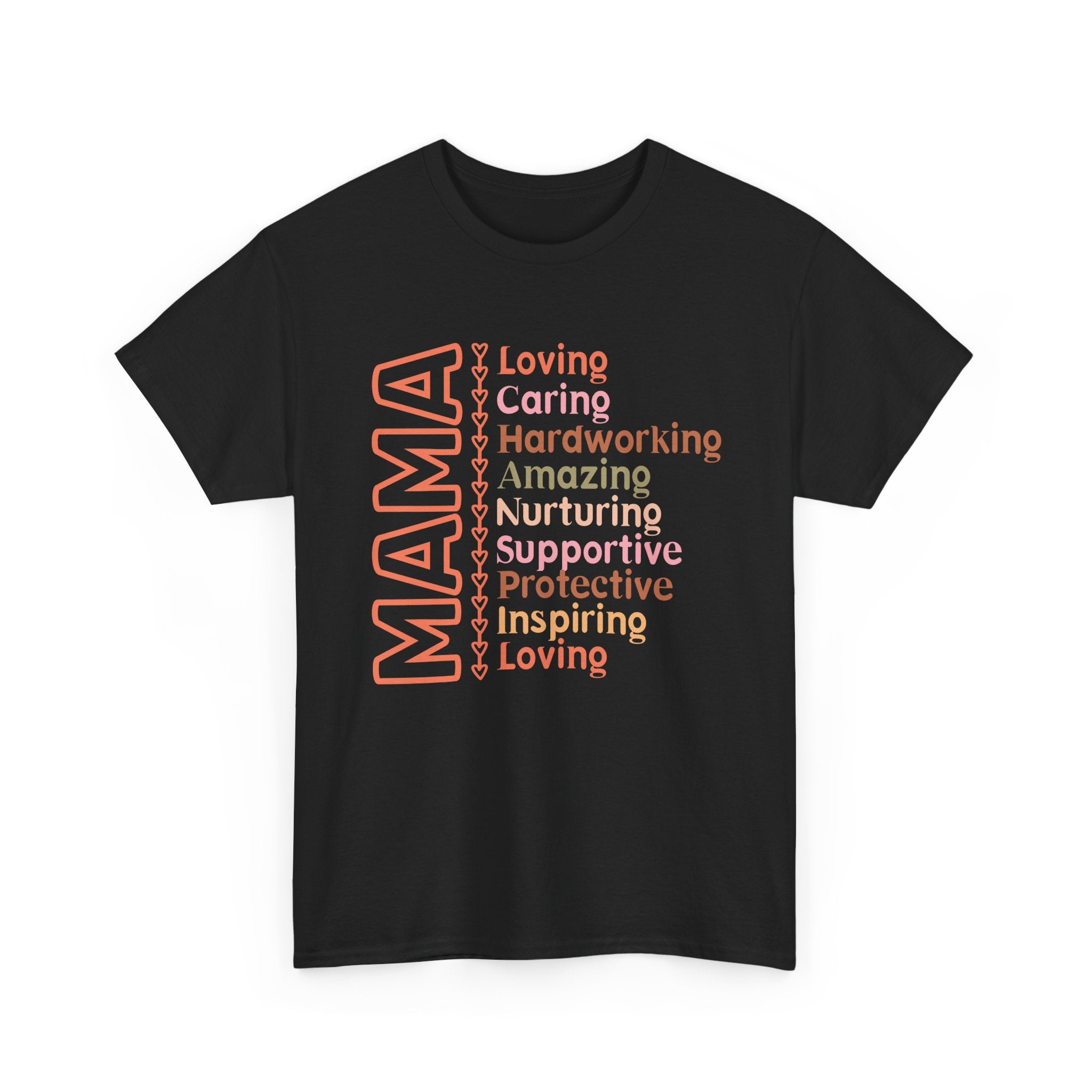 MAMA Word Art T-Shirt – Strong & Loving Mom Graphic Tee – Bamerix