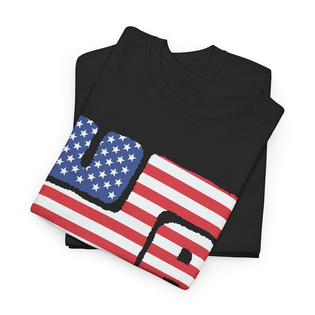 USA Flag Block T-Shirt — Distressed American Flag Graphic Tee for 4th of July – Bamerix