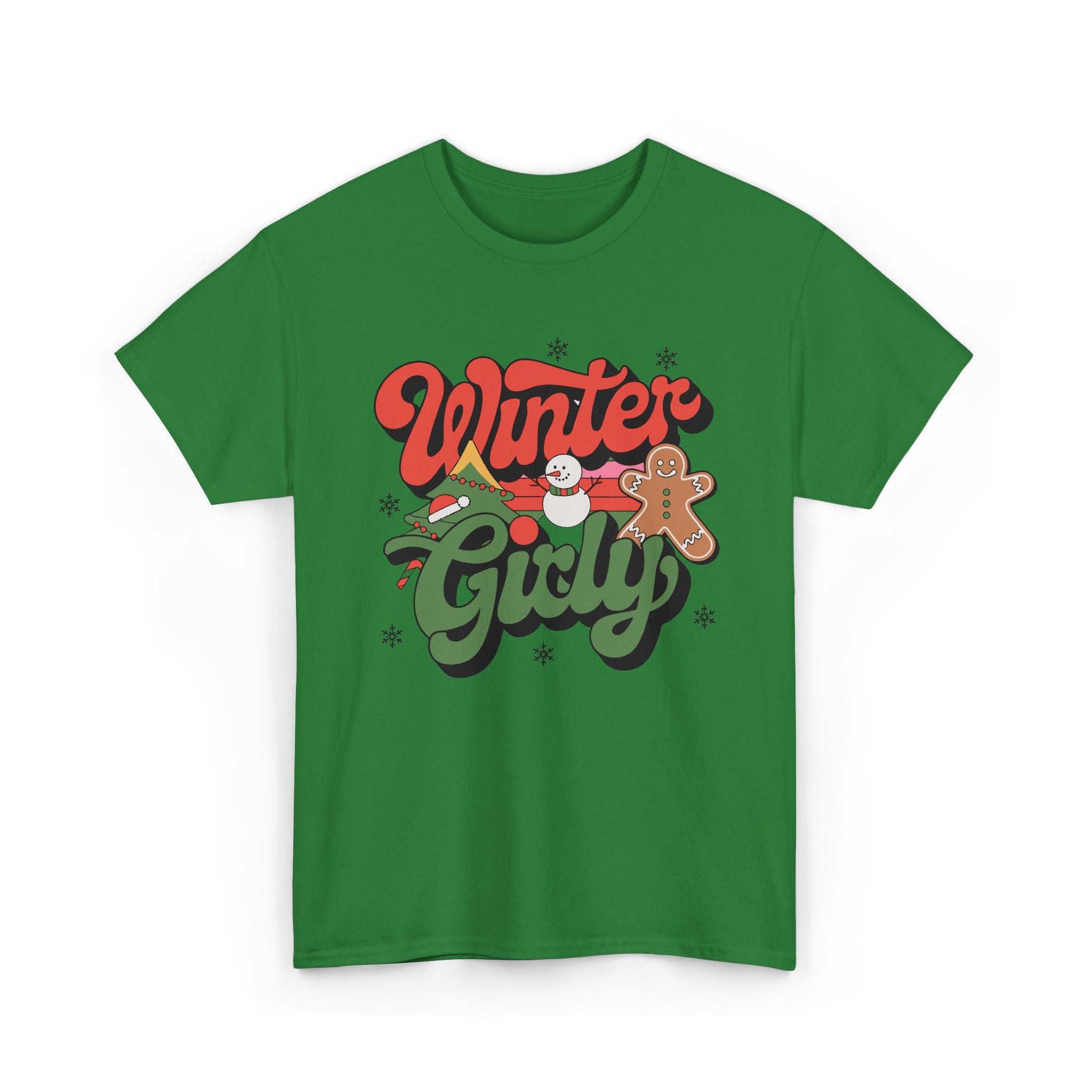 Festive Winter Vibes T-Shirt, Holiday Snowflake Tee, Christmas Winter Shirt – Bamerix
