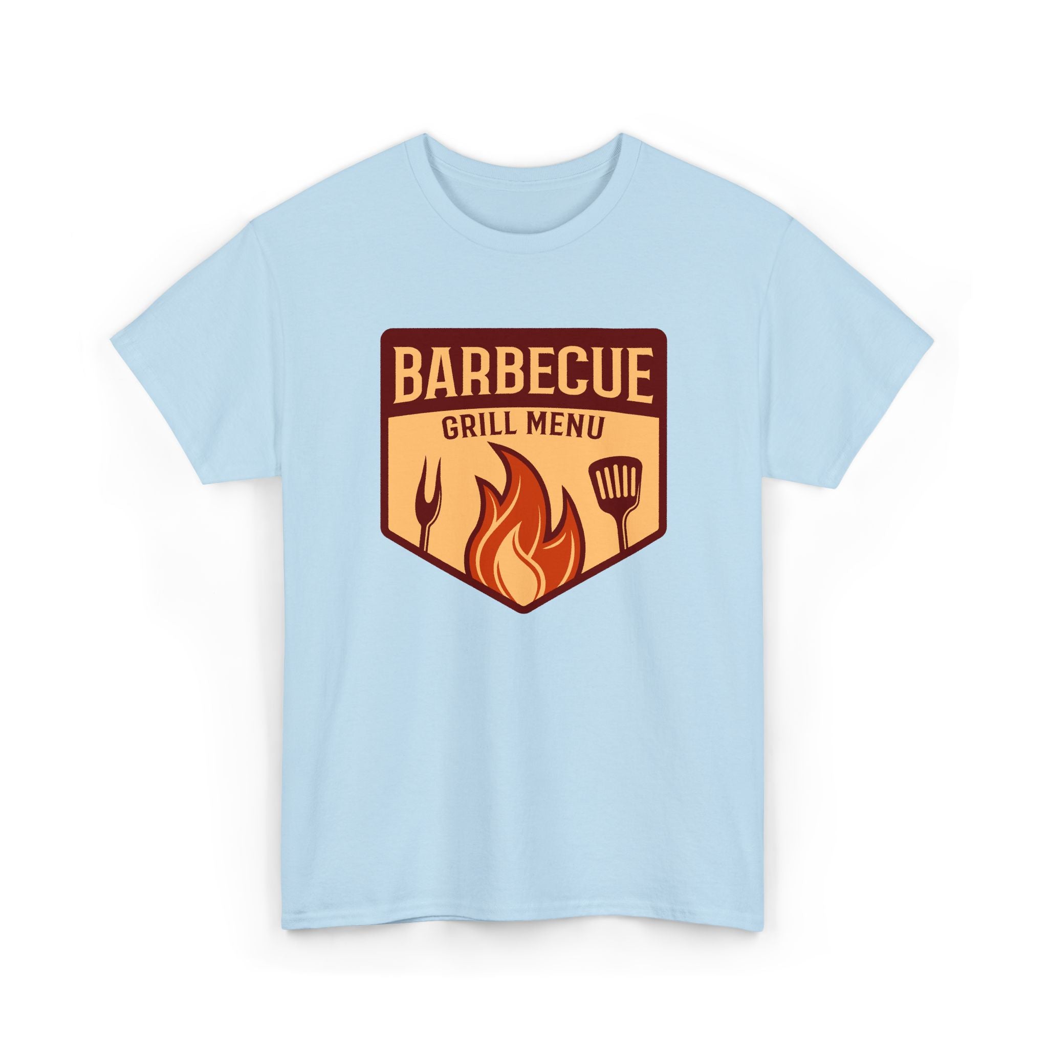 Barbecue Grill Menu Tee — BBQ Flames & Tools Graphic T-Shirt – Bamerix