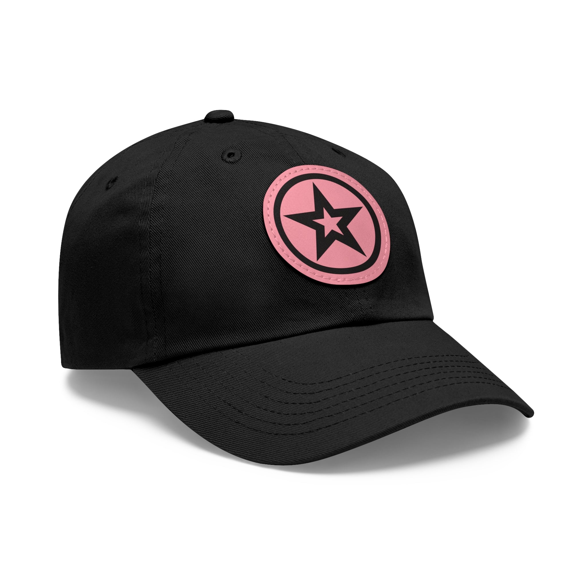 Star Patch Dad Hat — Leather Round Patch Baseball Cap – Bamerix