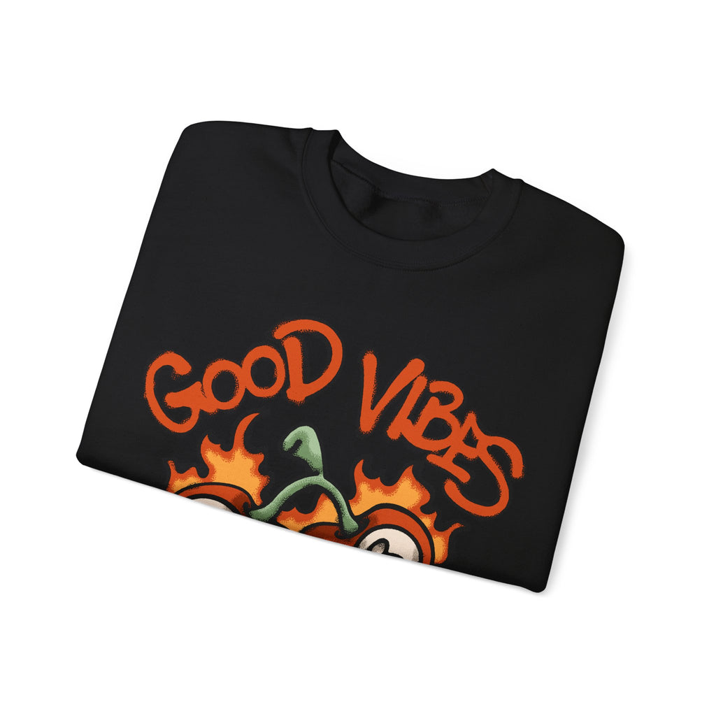 Good Vibes Flaming 8-Ball Tomatoes Sweatshirt – Bamerix