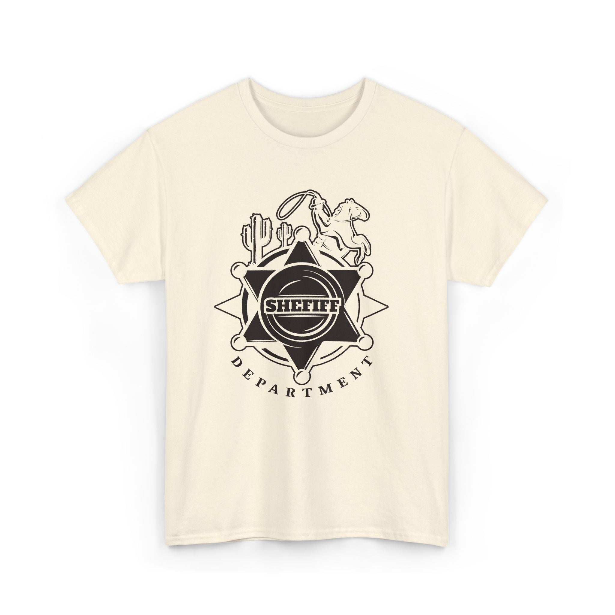 Sheriff Badge Western Tee — Cowboy Sheriff Department Graphic T-Shirt – Bamerix
