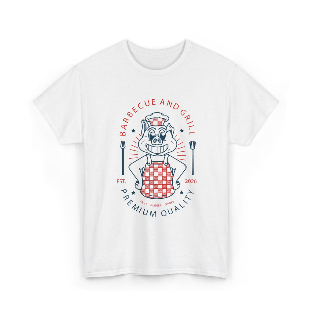 Grill Pig BBQ T-Shirt — Barbecue and Grill Retro Pig Chef Tee