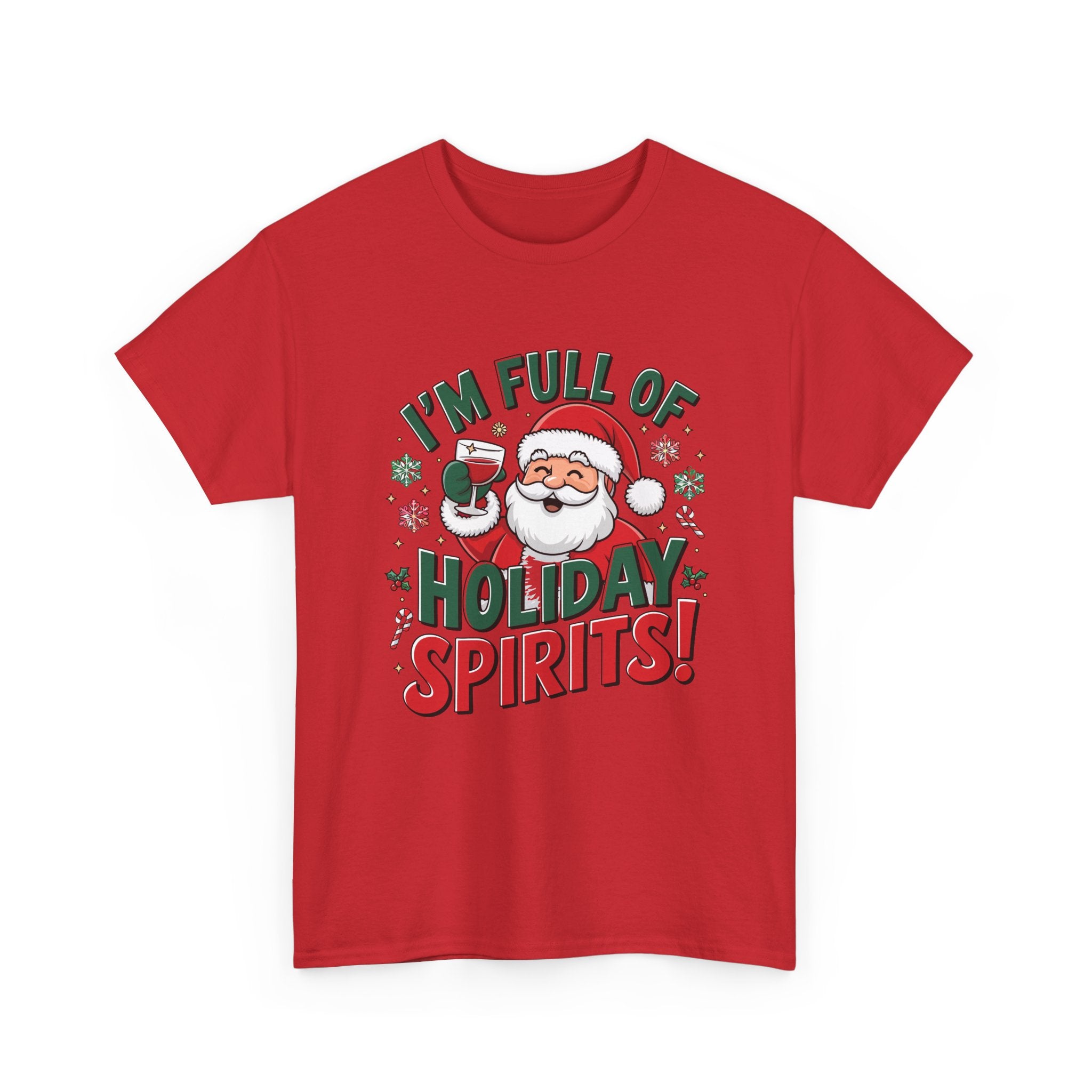 Funny Christmas Shirt, I'm Full of Holiday Spirits Santa Graphic Tee – Bamerix