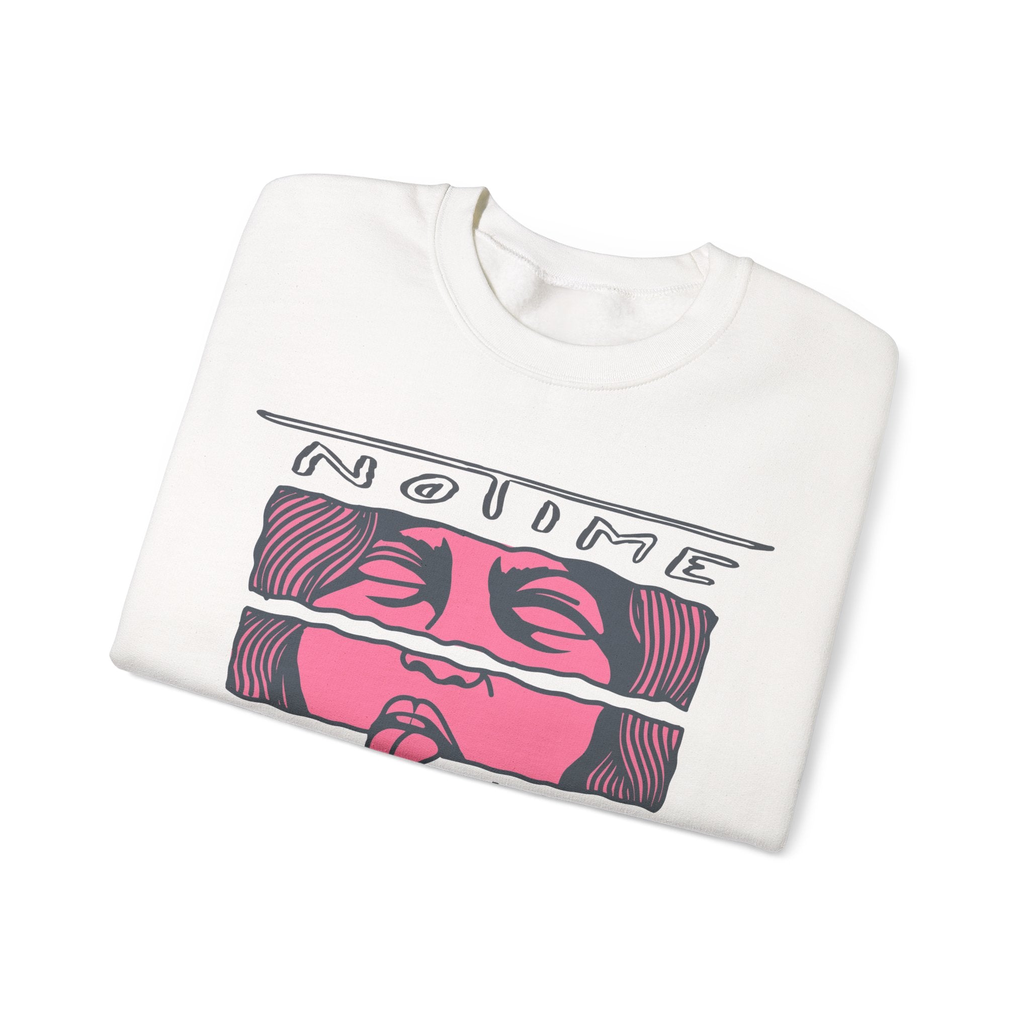 Crewneck Sweatshirt  'No Time For Love' Retro Kiss Graphic – Bamerix