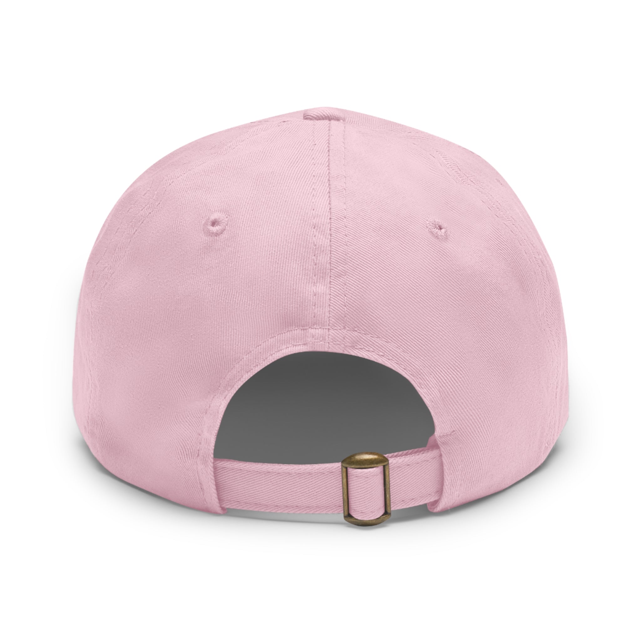 Embroidered Bee Leather Patch Dad Hat — Pink Round Patch Baseball Cap – Bamerix