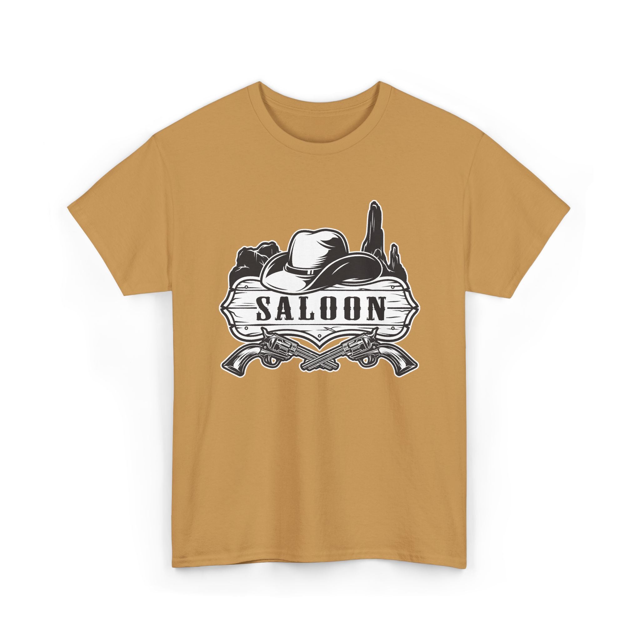 Saloon Vintage Western T-Shirt — Cowboy Hat & Desert Graphic – Bamerix