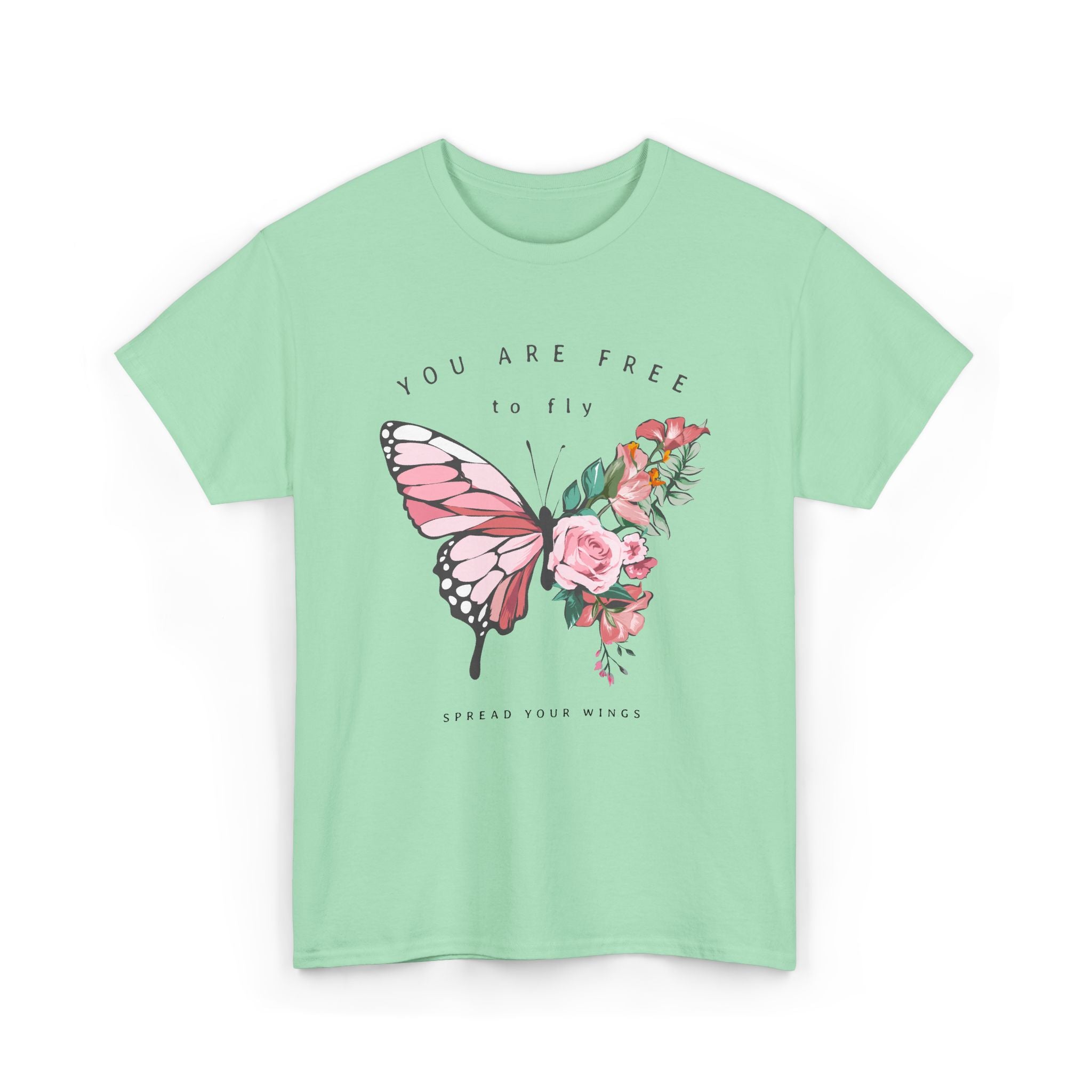 Butterfly Floral Inspirational T-Shirt – Bamerix