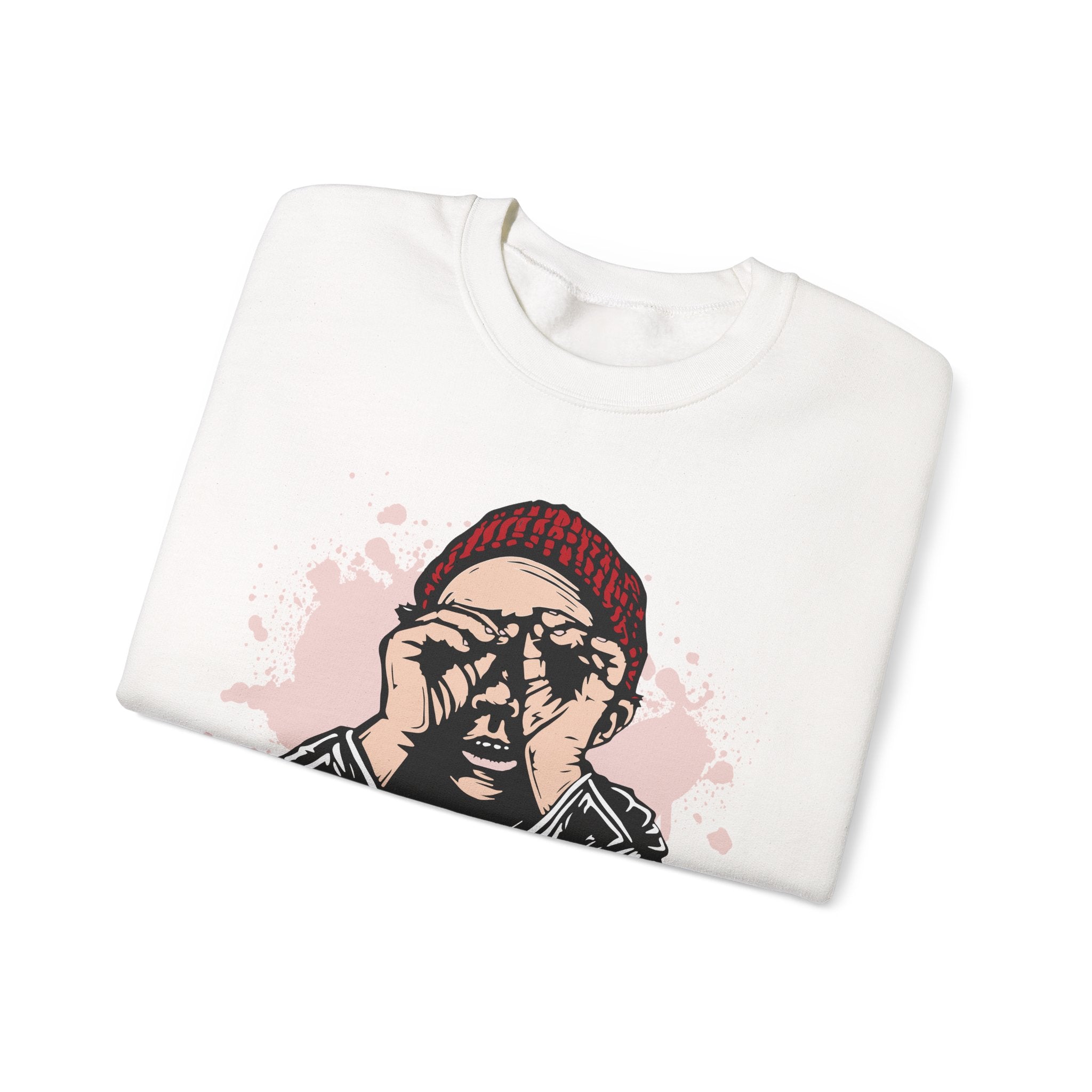 Crewneck Sweatshirt  Illustrated Beanie Portrait Graphic – Bamerix