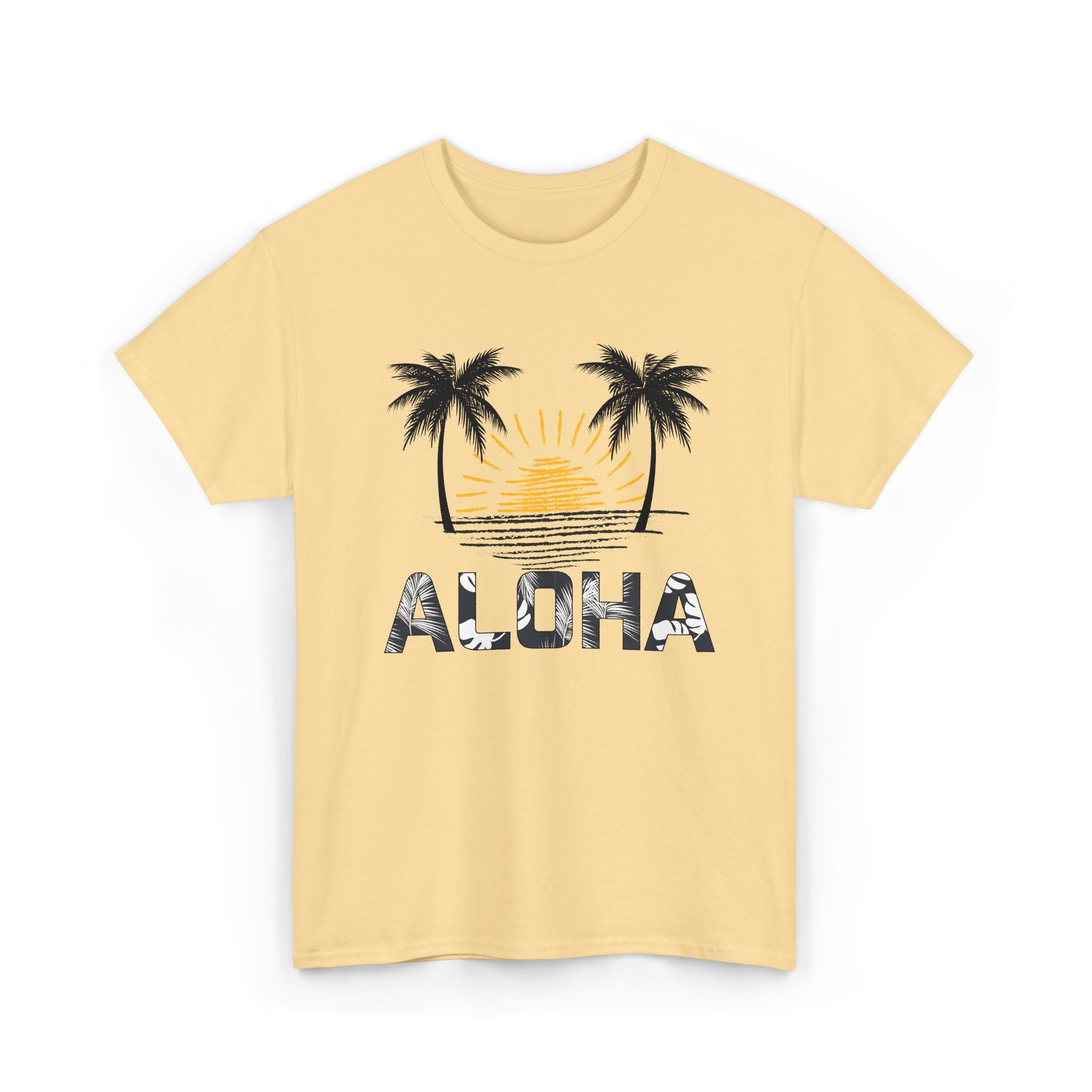 Aloha Palm Sunset T-Shirt — Hawaiian Beach Vibes Tee – Bamerix