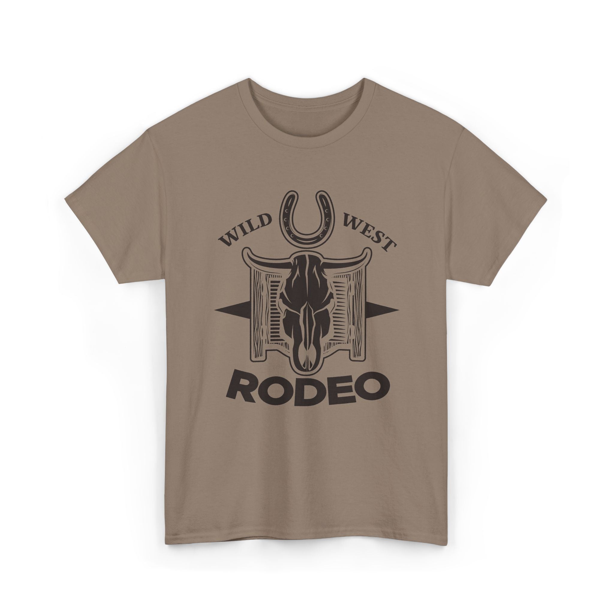 Rodeo Wild West T-Shirt – Western Skull & Horseshoe Tee