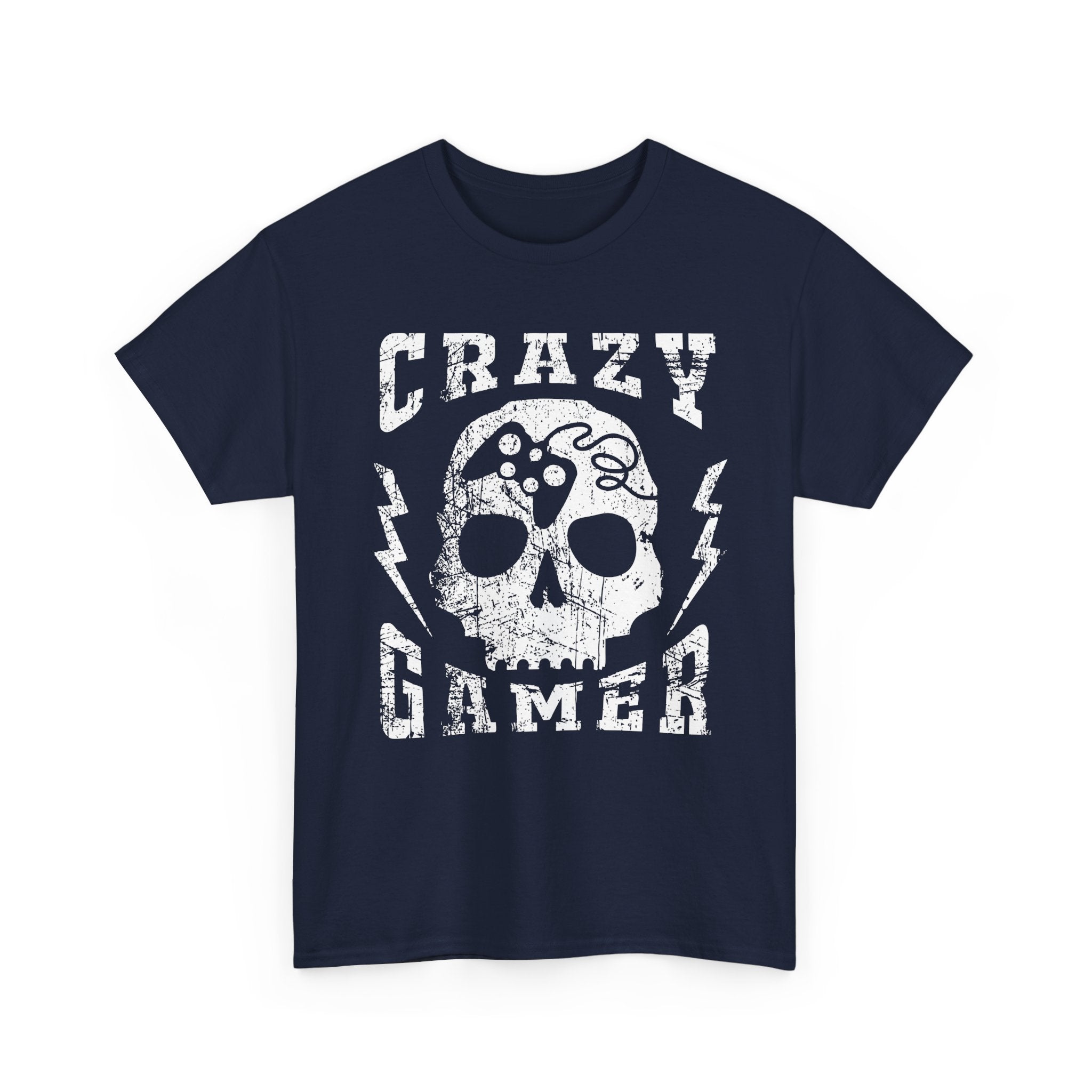 Crazy Gamer T-Shirt — Skull Controller Retro Gaming Tee – Bamerix