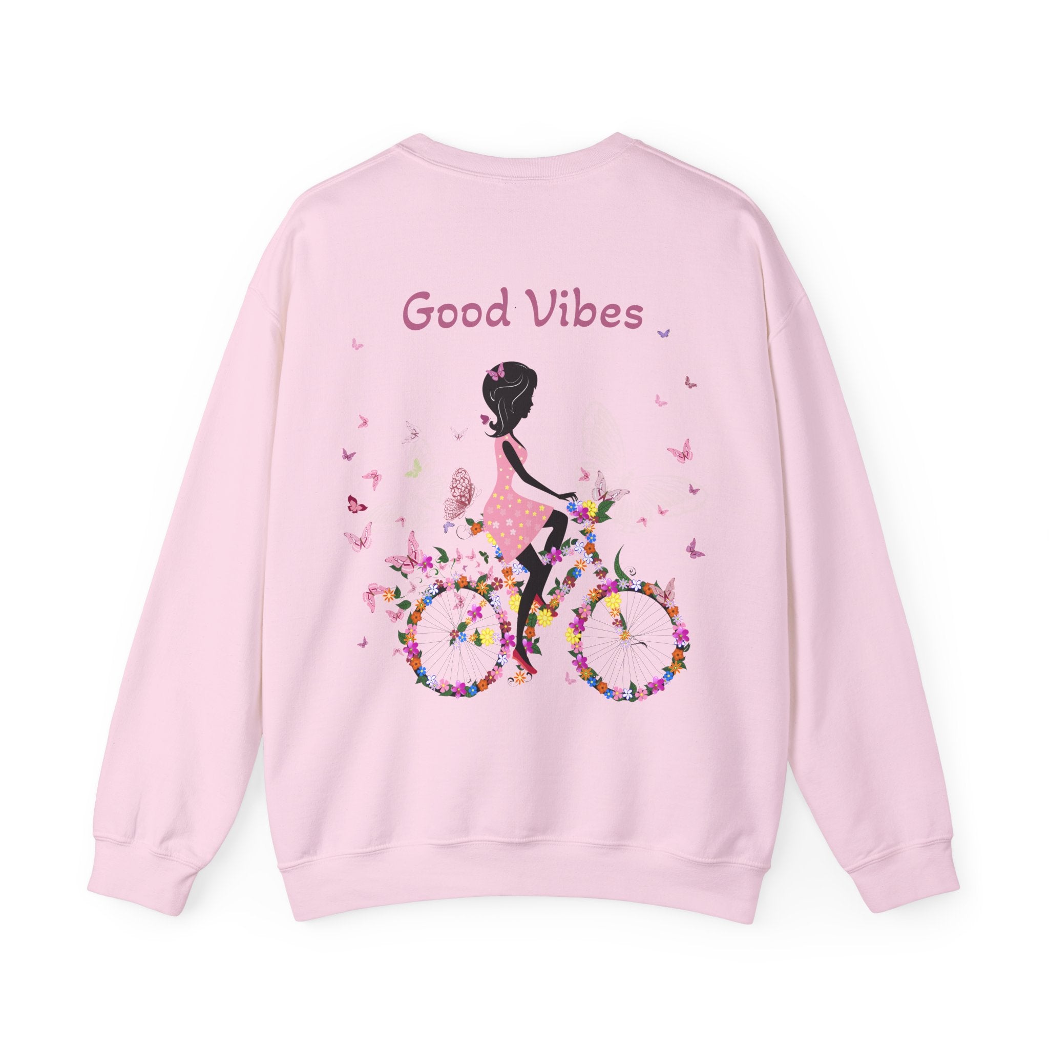 Good Vibes Sweatshirt, Floral Bicycle Crewneck – Bamerix