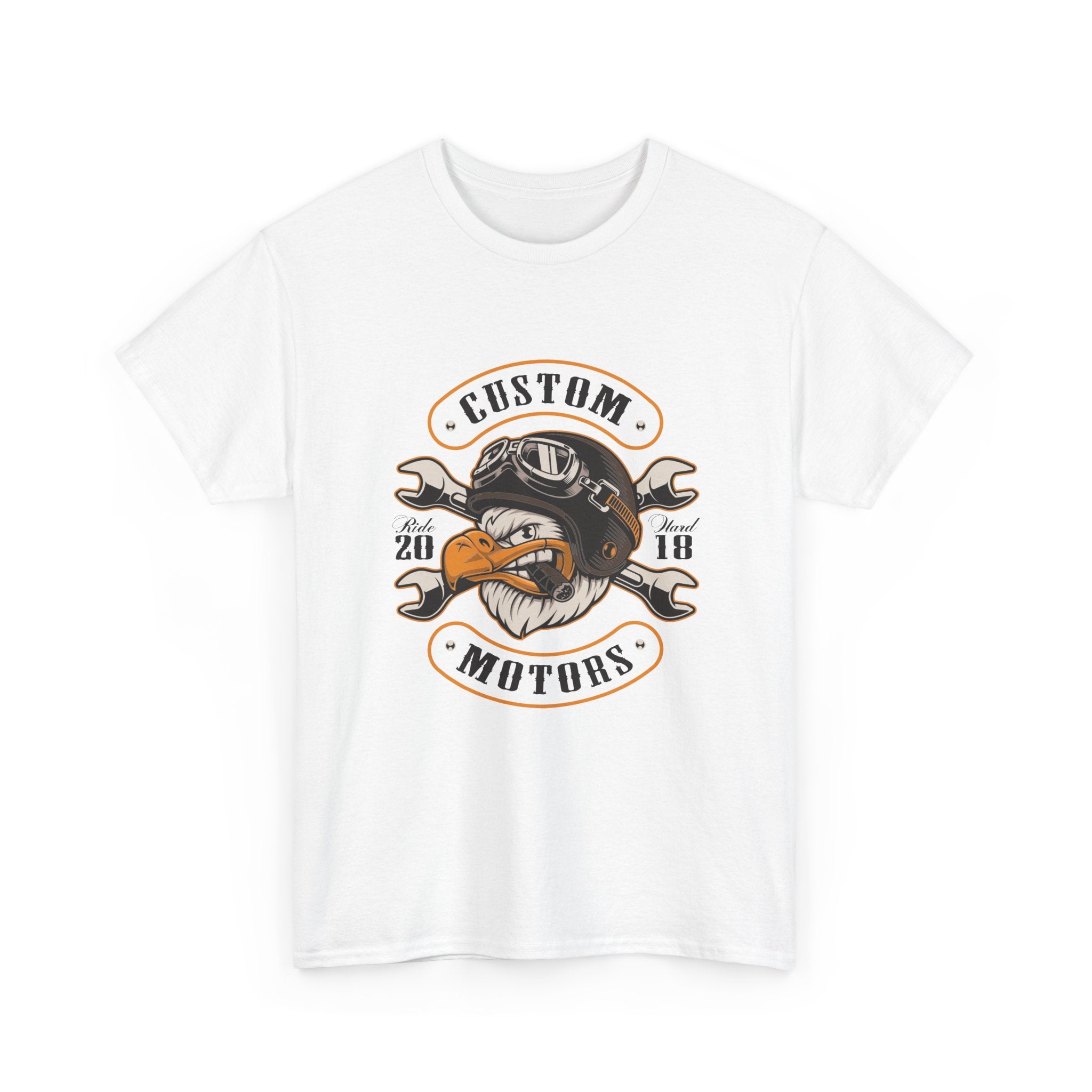 Custom Motors Eagle Tee — Vintage Motorcycle Garage T-Shirt Custom Motors – Bamerix