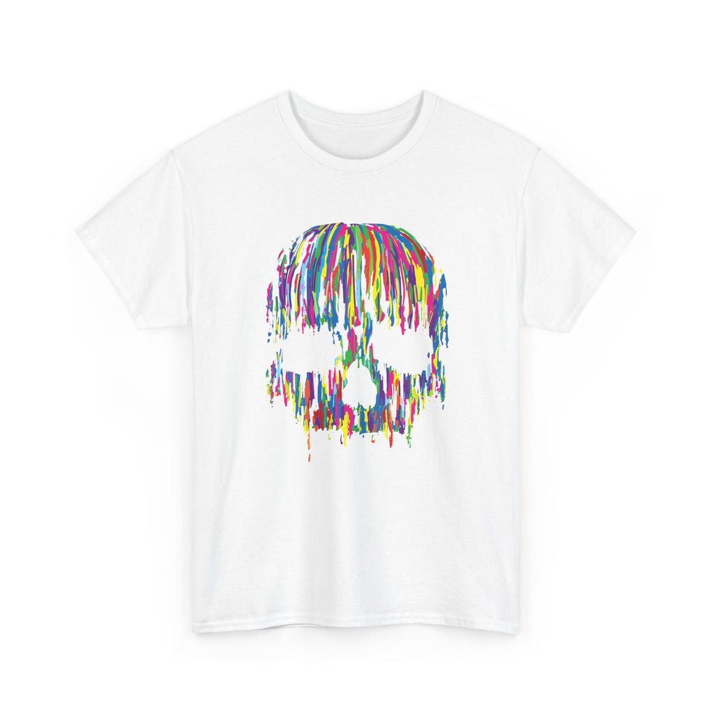 Color Drip Skull T-Shirt — Vibrant Paint-Drip Skull Graphic Tee – Bamerix