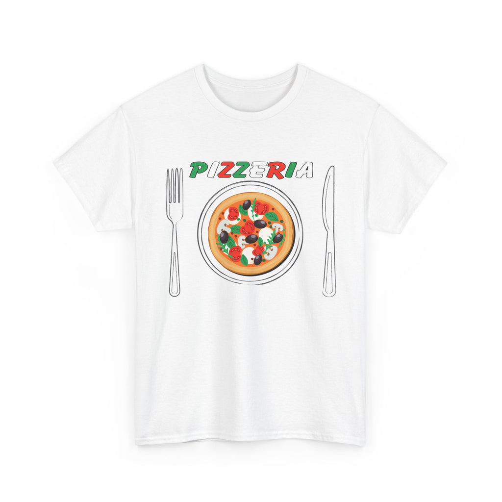 Pizzeria Plate Pizza T-Shirt — Vintage Italian Pizza Graphic Tee – Bamerix