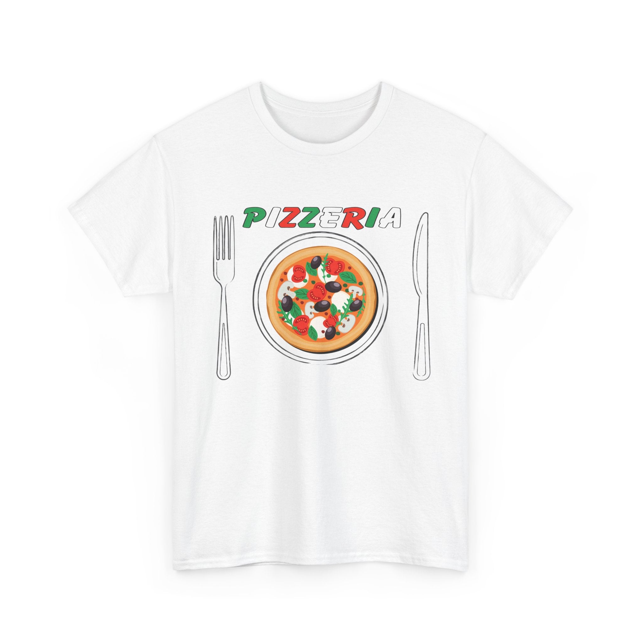 Pizzeria Plate Pizza T-Shirt — Vintage Italian Pizza Graphic Tee – Bamerix