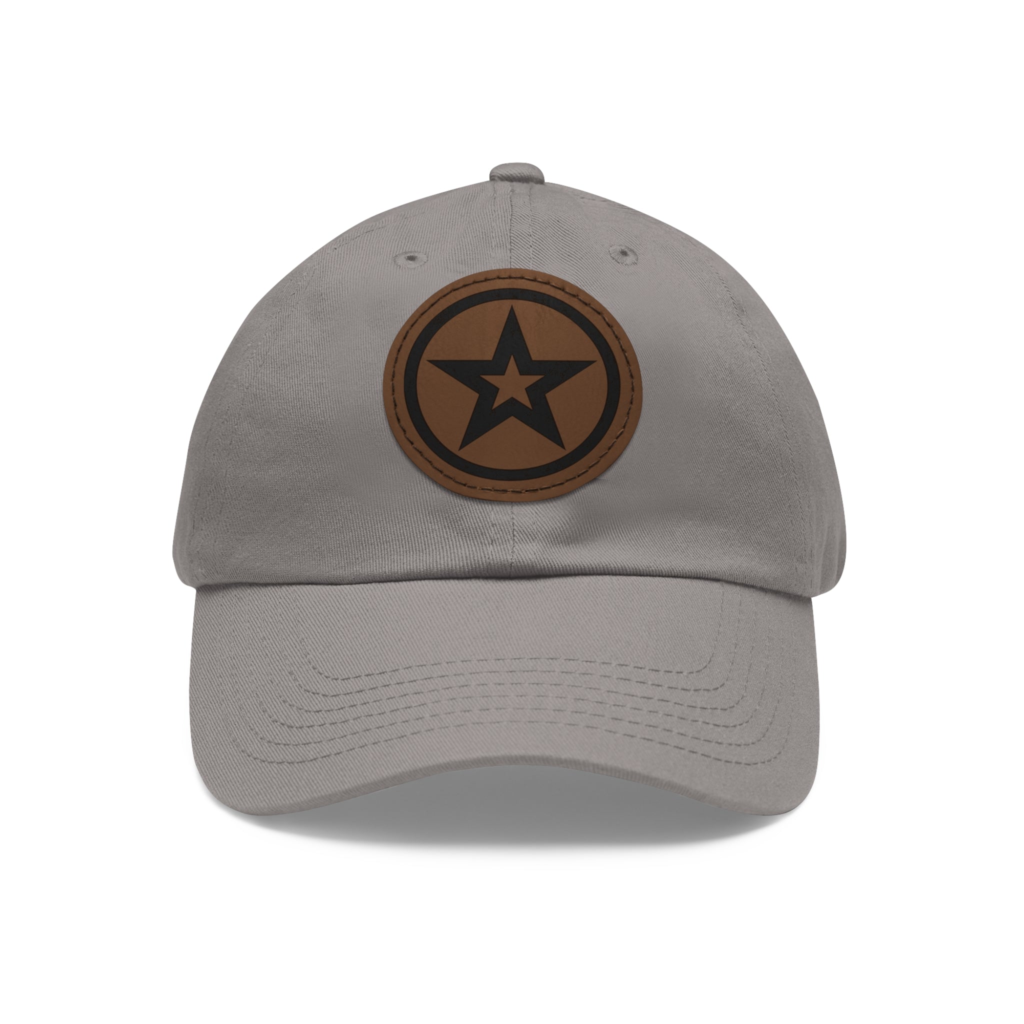 Star Patch Dad Hat — Leather Round Patch Baseball Cap – Bamerix
