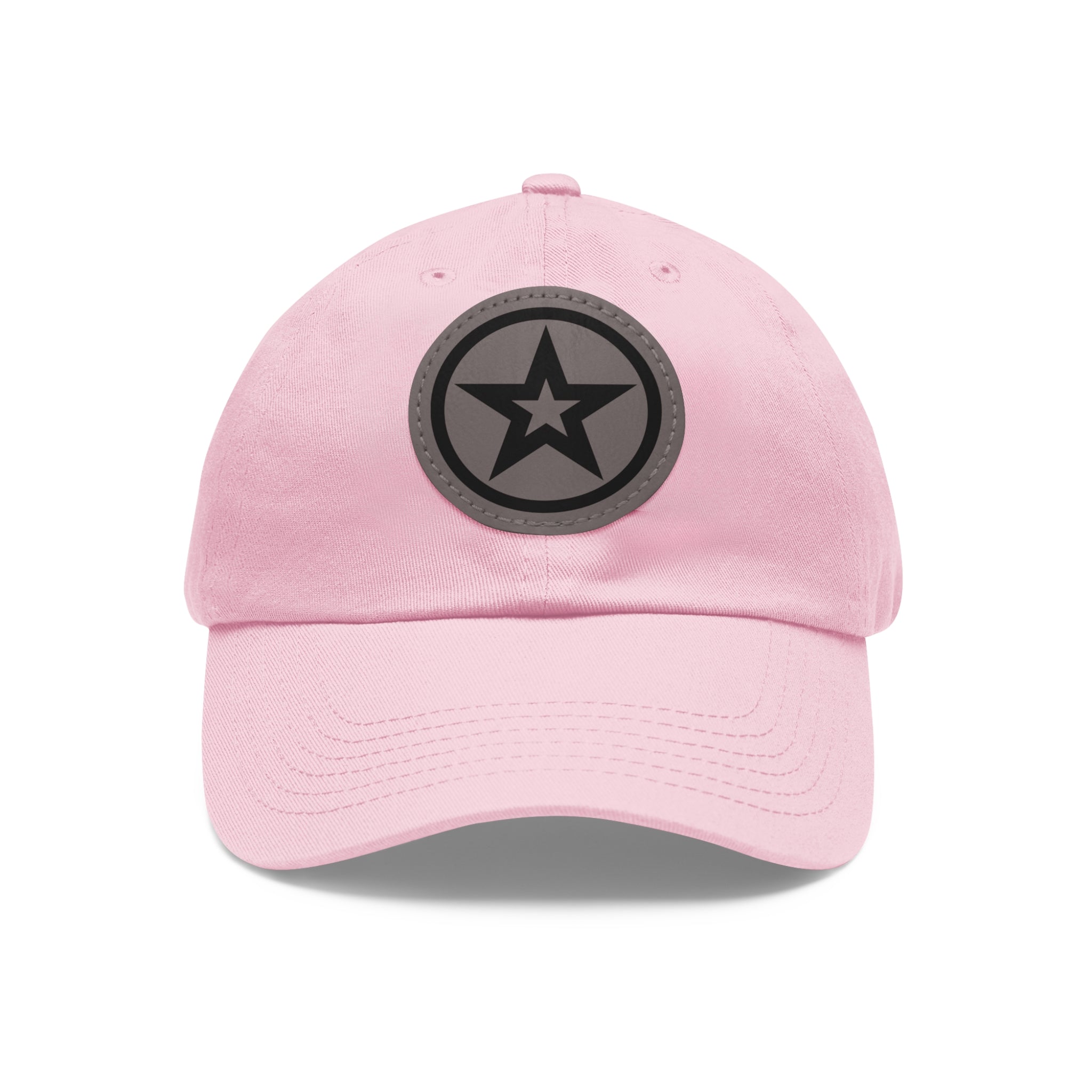 Star Patch Dad Hat — Leather Round Patch Baseball Cap – Bamerix