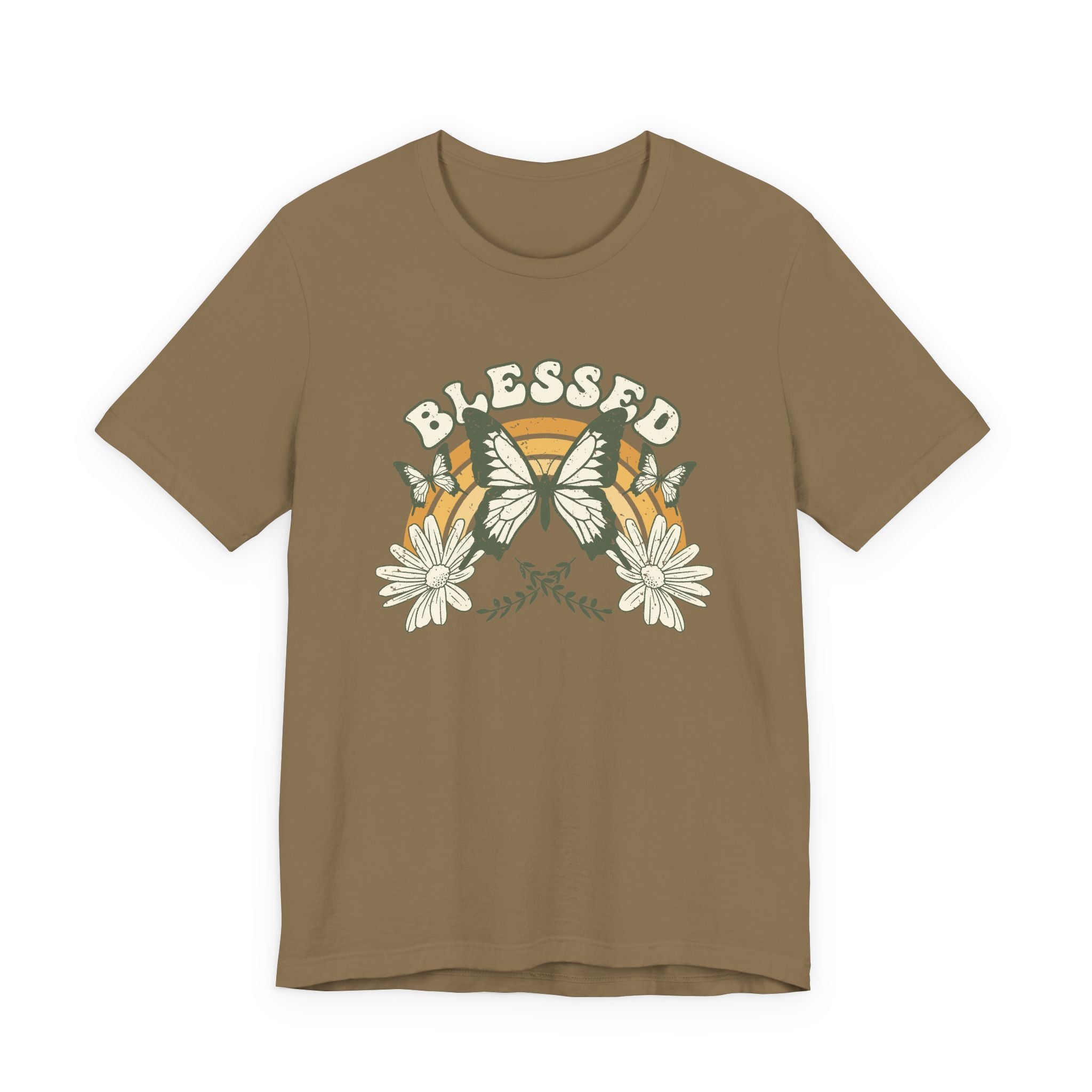 Blessed Tee – Butterfly & Floral Design – Bamerix