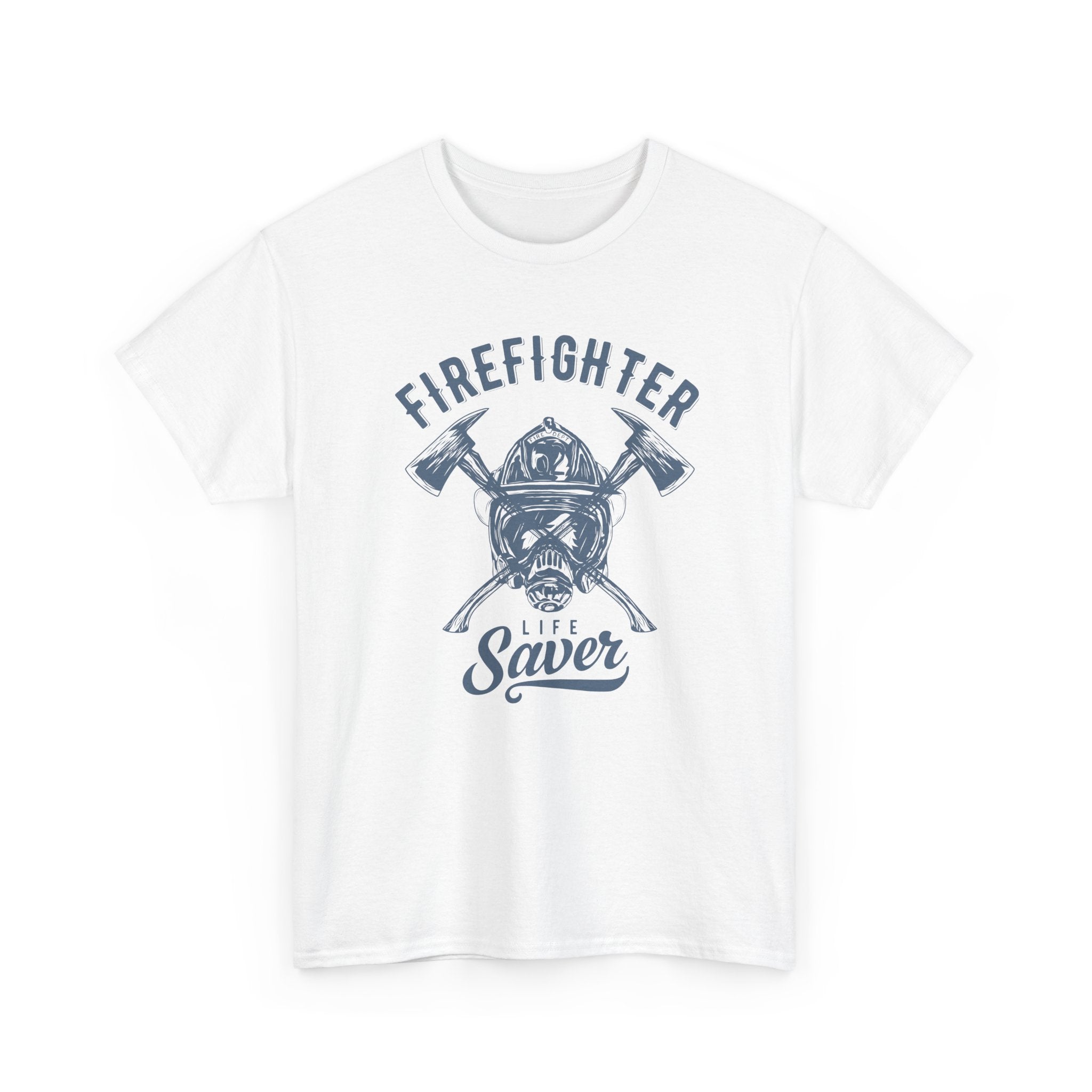 Firefighter Helmet & Axes Tee — Life Saver Rescue Crew Shirt – Bamerix