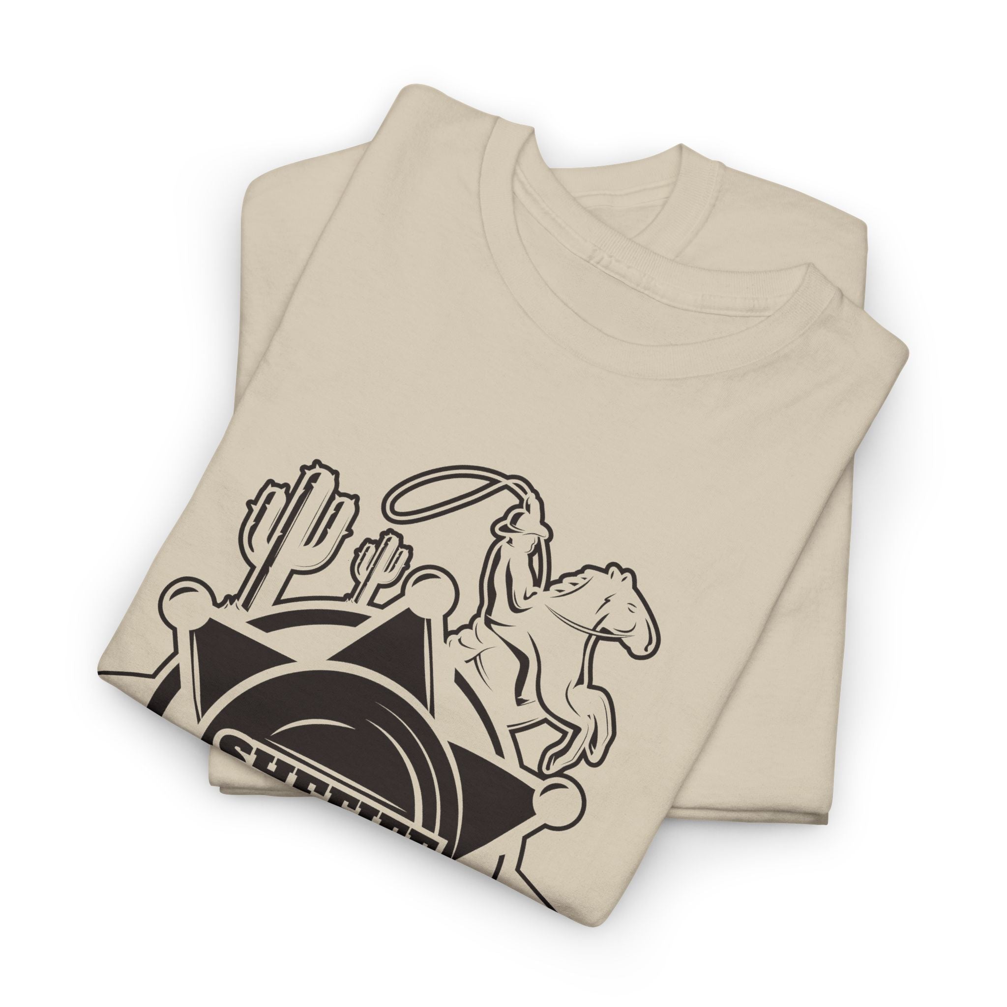 Sheriff Badge Western Tee — Cowboy Sheriff Department Graphic T-Shirt – Bamerix