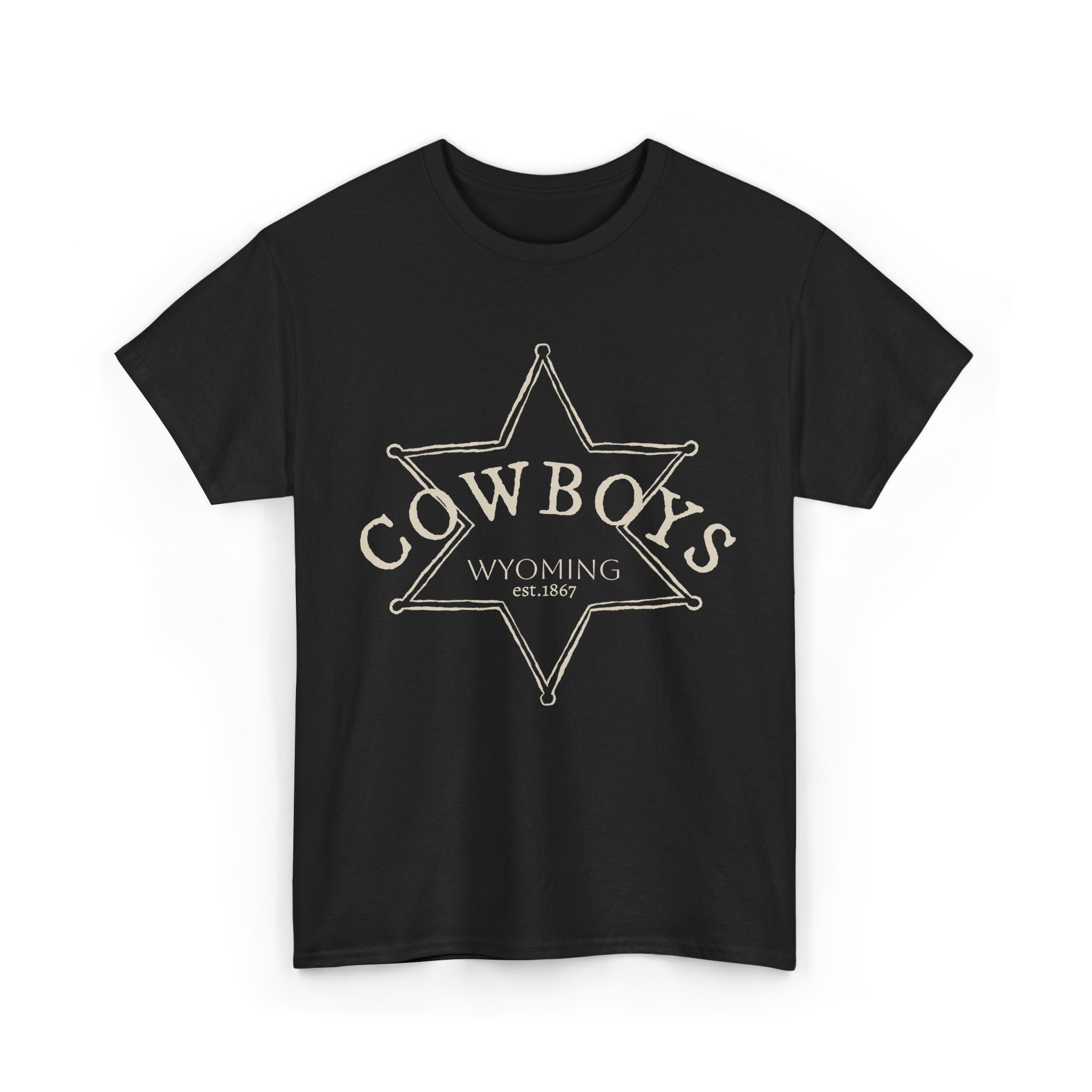 Cowboys Wyoming Sheriff Star T-Shirt — Vintage Western Tee