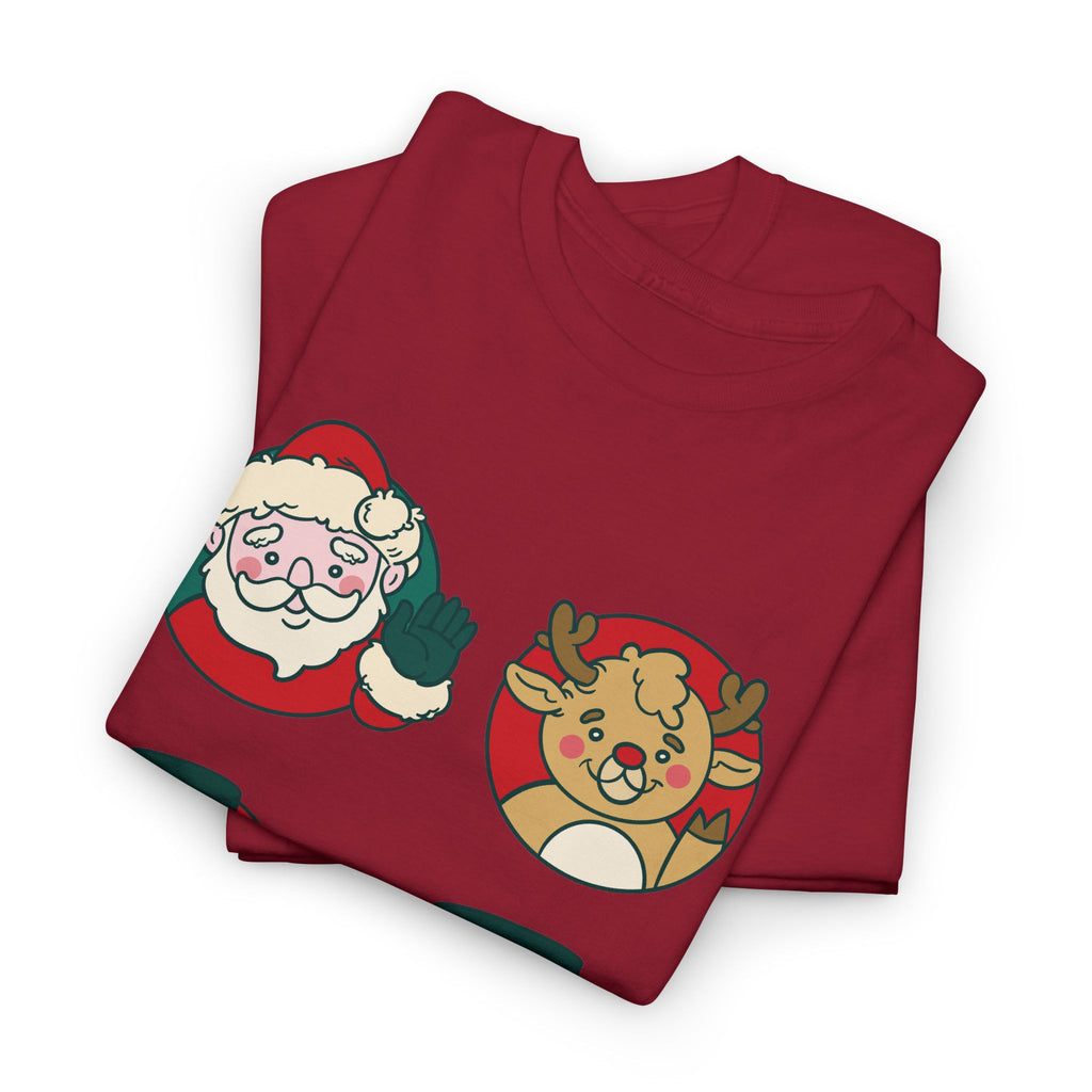 Festive Holiday T-Shirt Featuring Santa and Friends, Christmas Gift – Bamerix