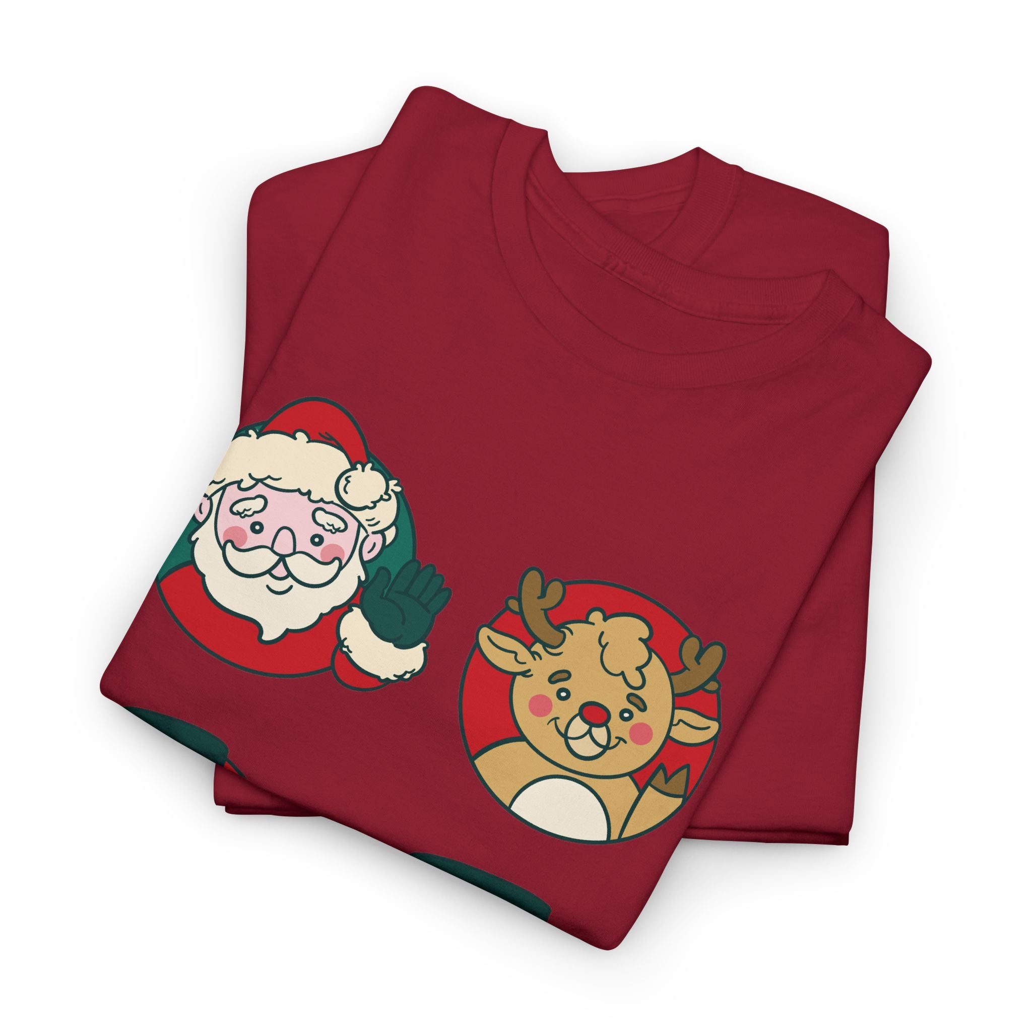 Festive Holiday T-Shirt Featuring Santa and Friends, Christmas Gift – Bamerix