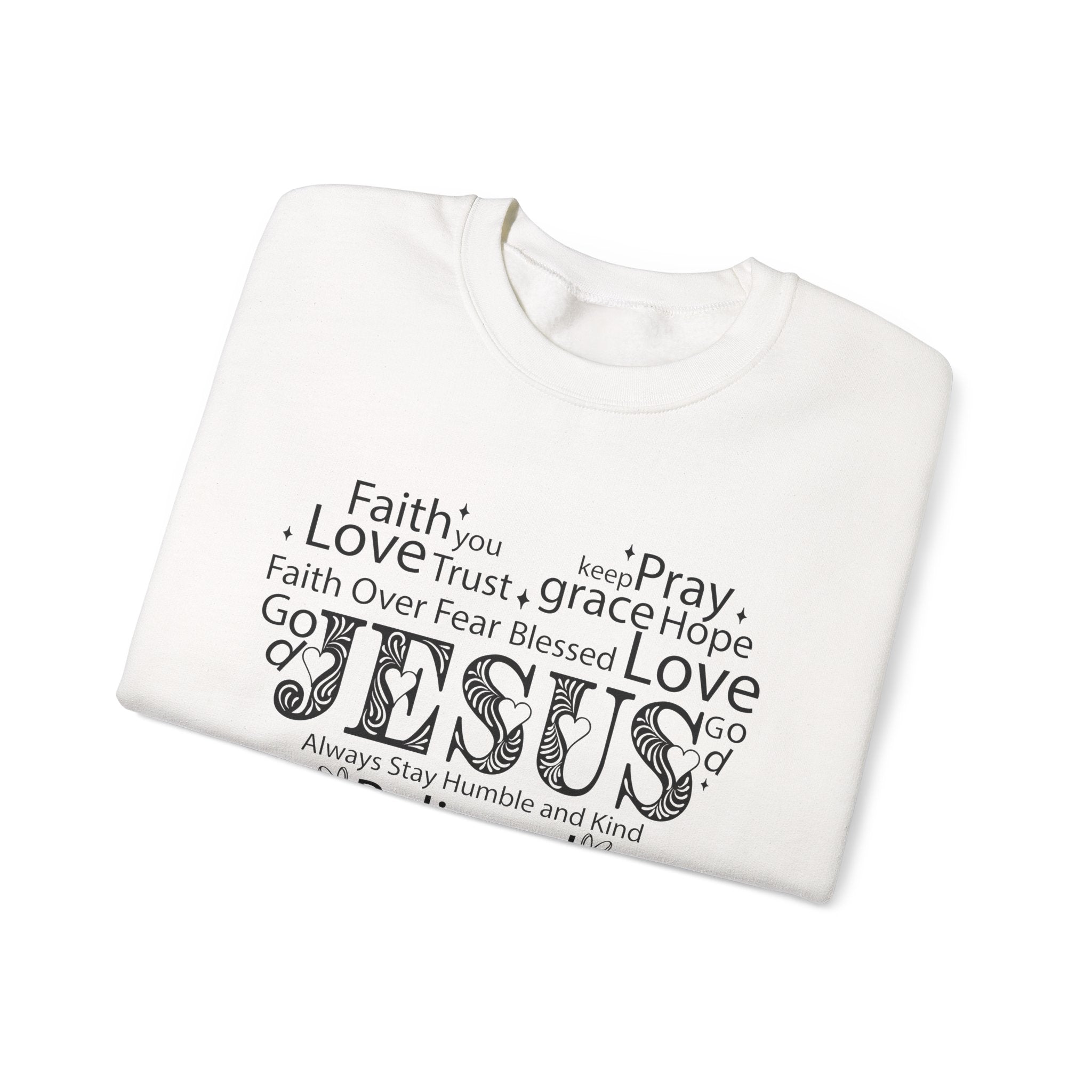 Inspirational Crewneck Sweatshirt - "Always Stay Humble and Kind" | Jesus  – Bamerix