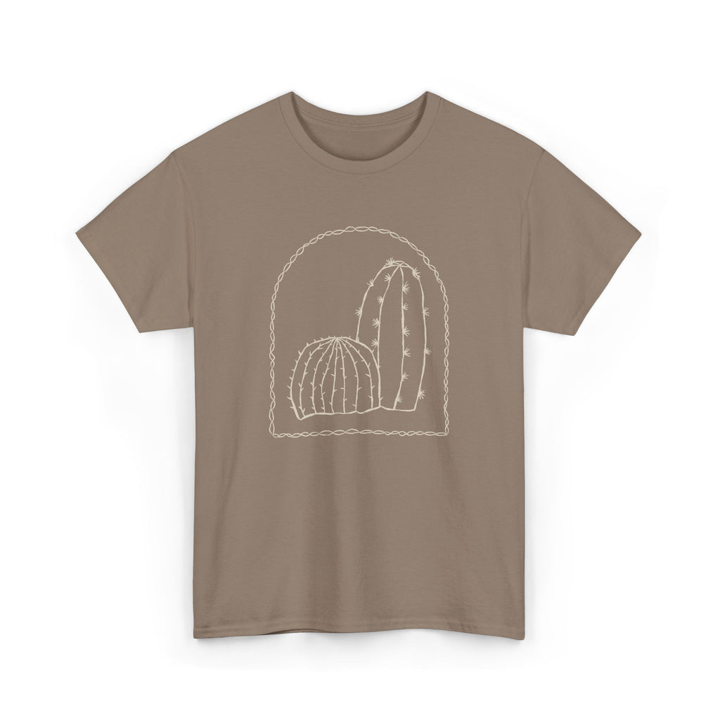 Cactus Arch Tee — Minimal Desert Line Art T-Shirt