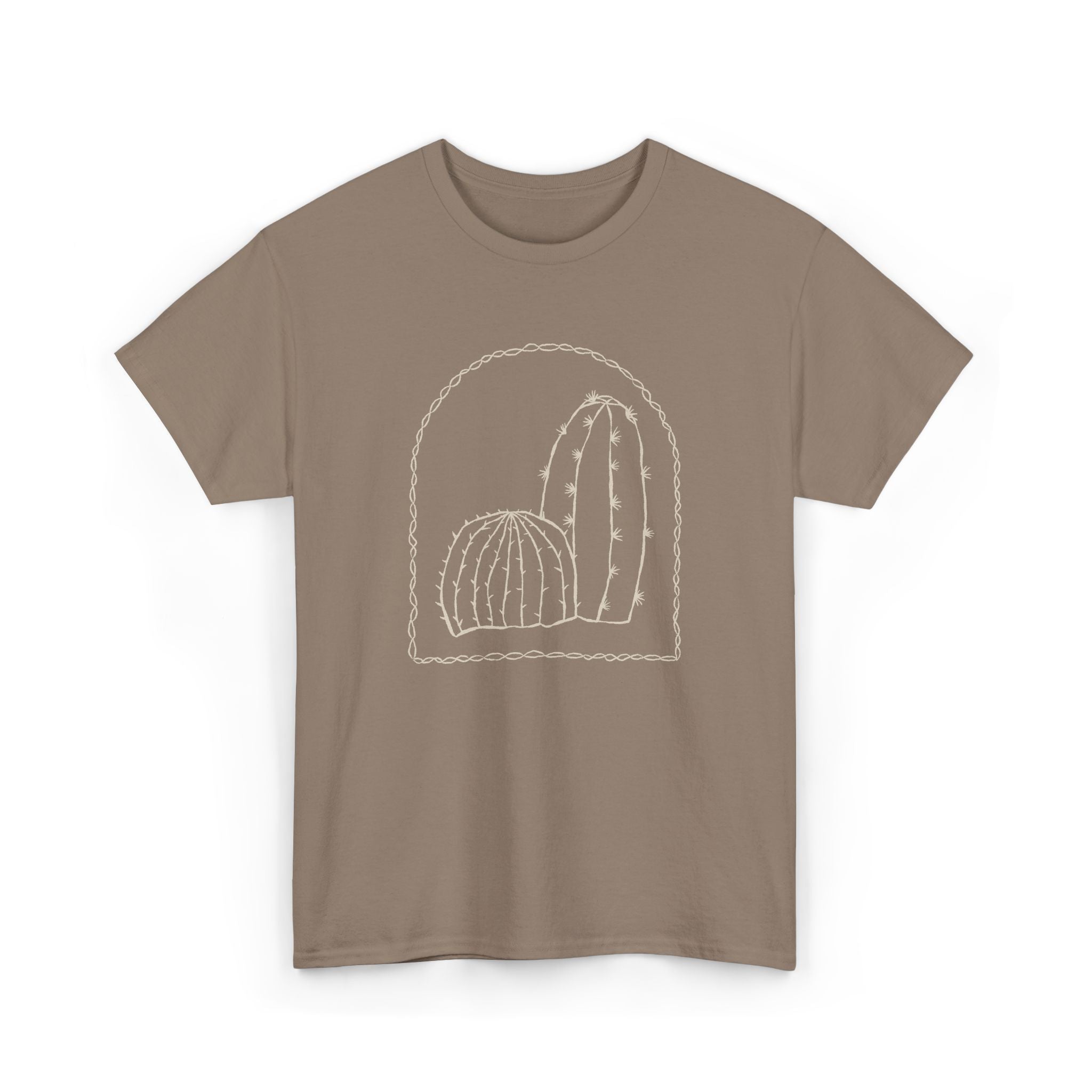 Cactus Arch Tee — Minimal Desert Line Art T-Shirt