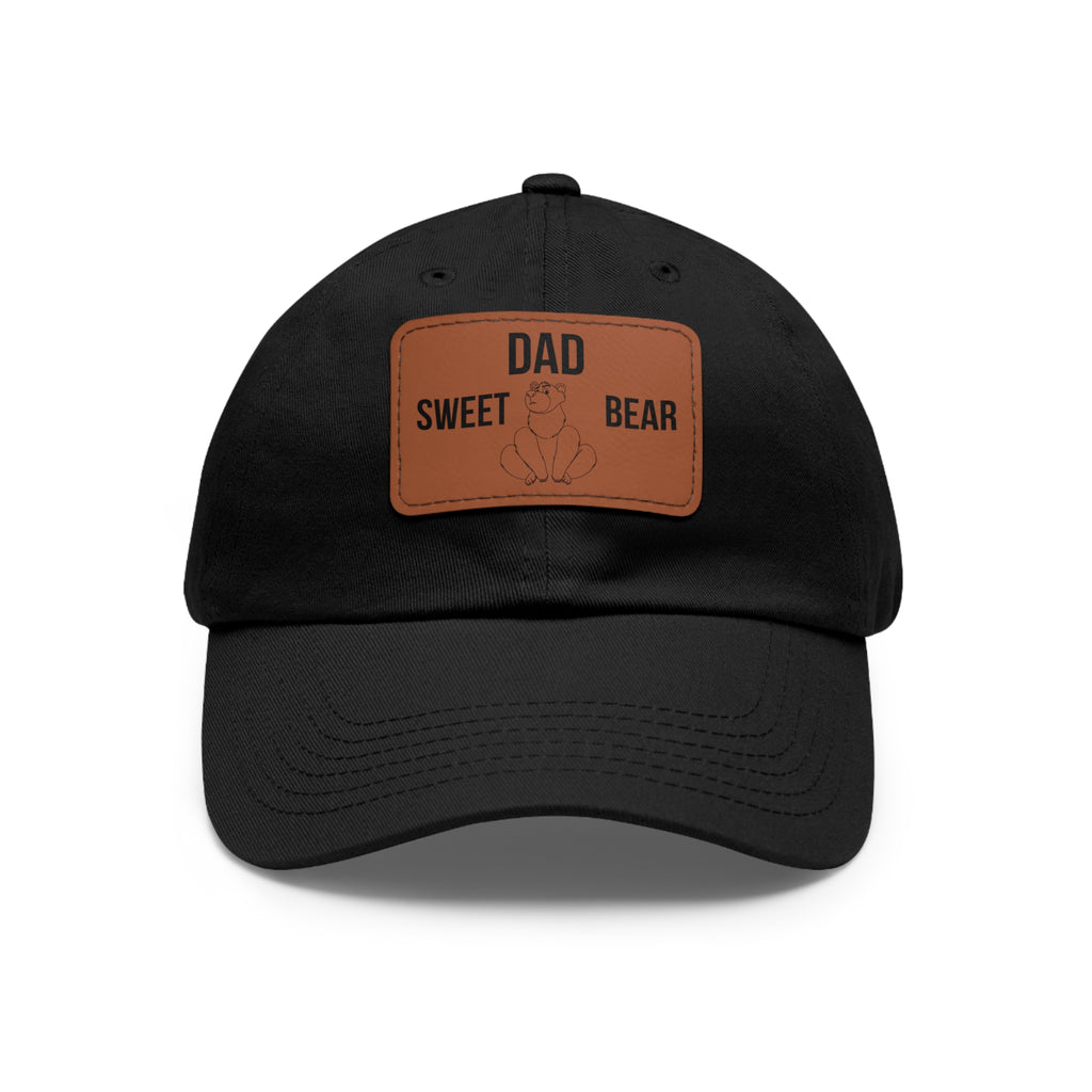 Dad Hat with Leather Patch — "Dad Sweet Bear" Embroidered Cap – Bamerix
