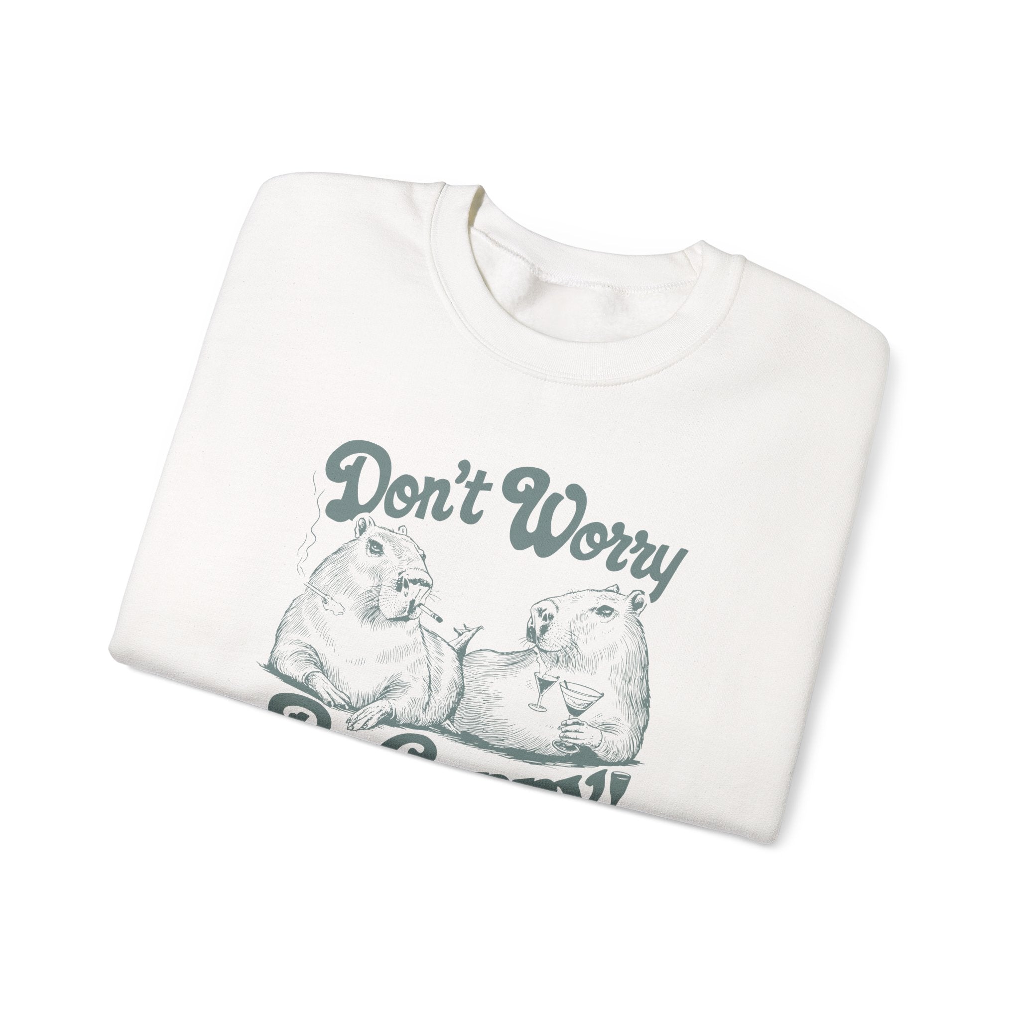 Don't Worry Be Cappy Sweatshirt, Funny Animal Lover Apparel – Bamerix
