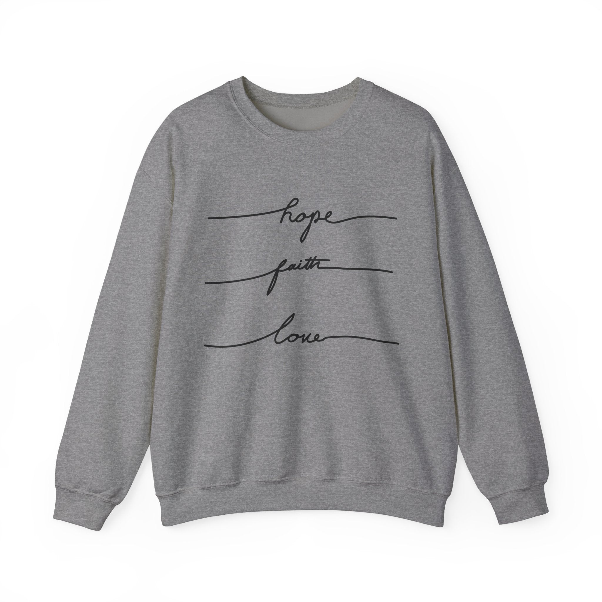Hope, Faith, Love Crewneck Sweatshirt – Bamerix