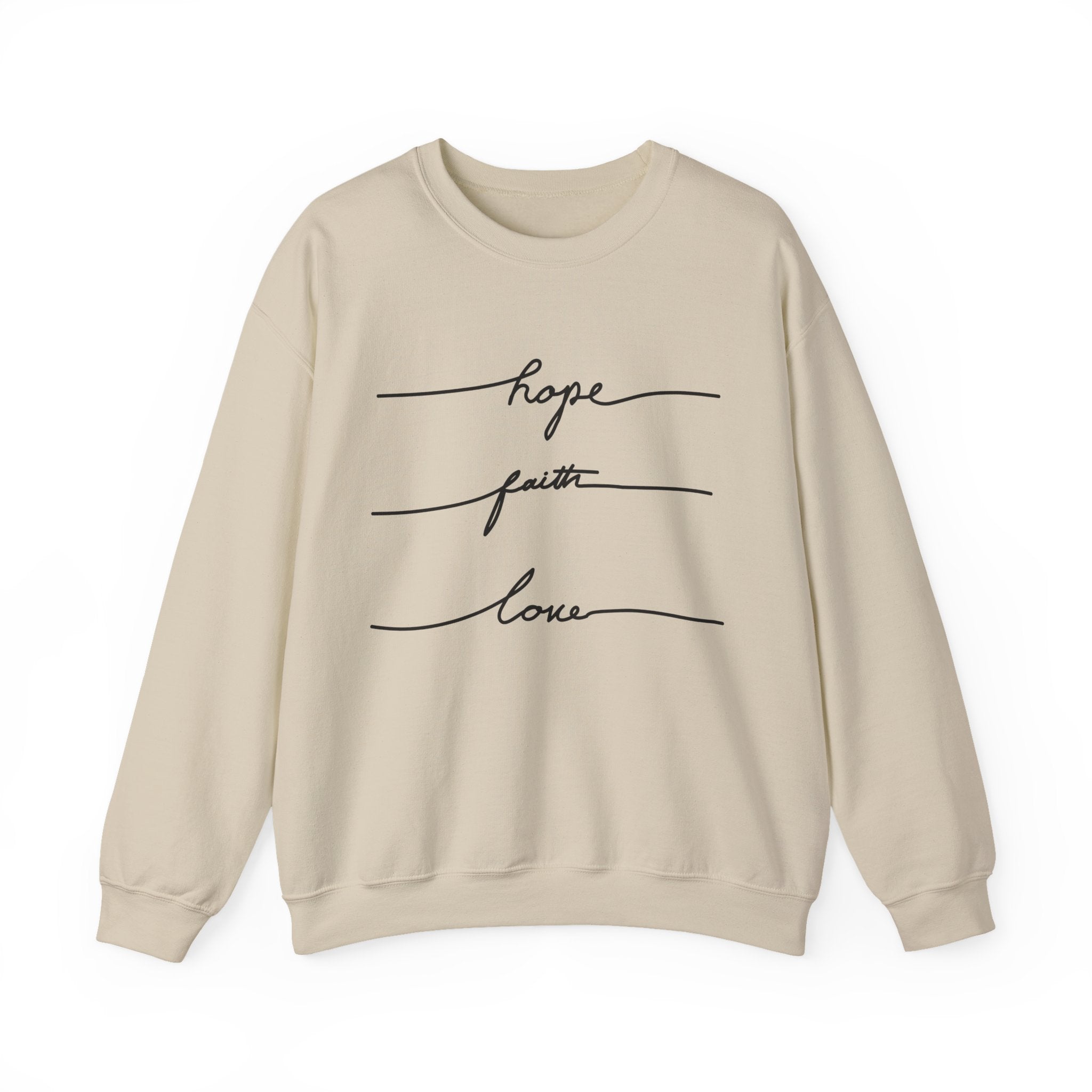 Hope, Faith, Love Crewneck Sweatshirt – Bamerix