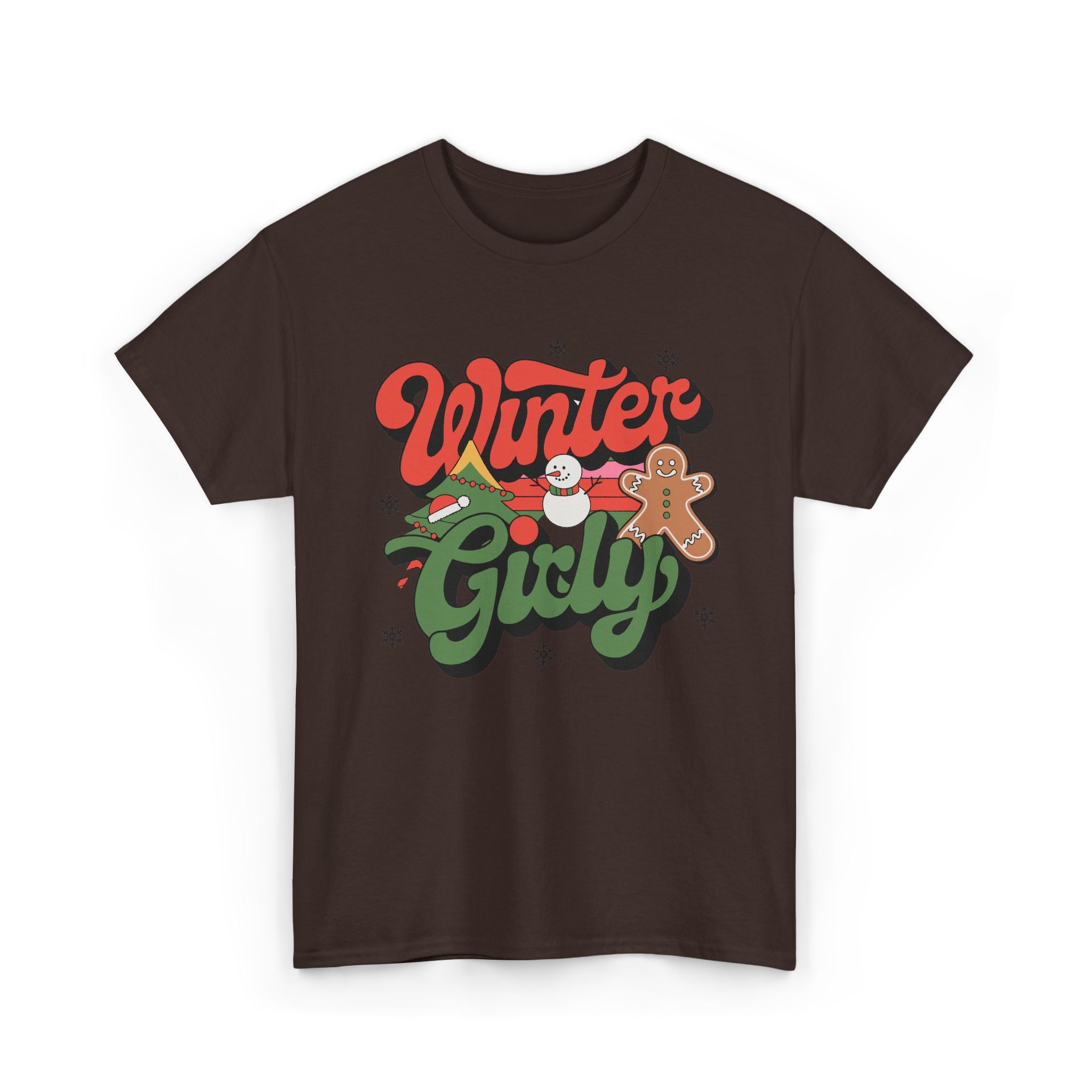 Festive Winter Vibes T-Shirt, Holiday Snowflake Tee, Christmas Winter Shirt – Bamerix