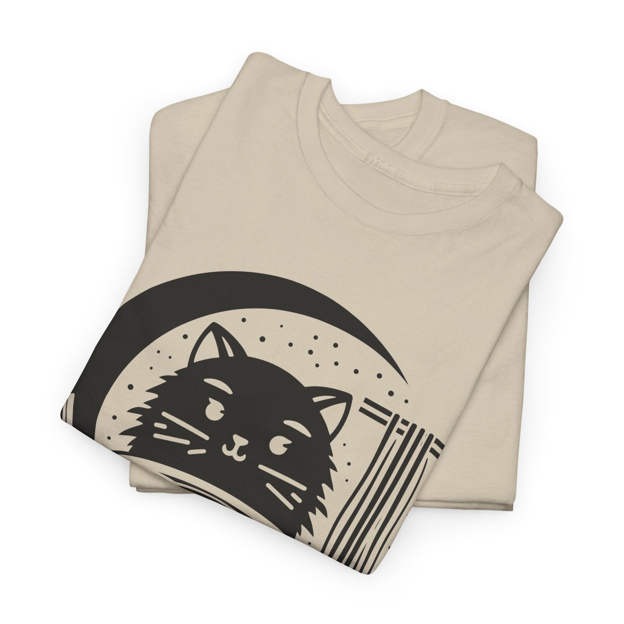 Playful Cat Ramen Unisex Heavy Cotton Tee – Bamerix
